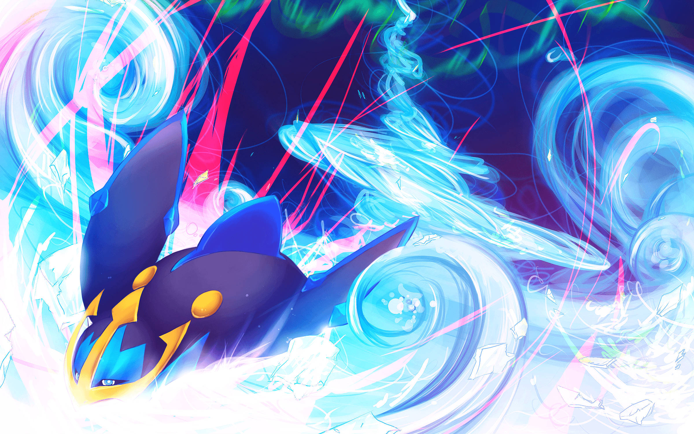 Empoleon, dark blue, golden accents, Full HD Desktop Wallpaper