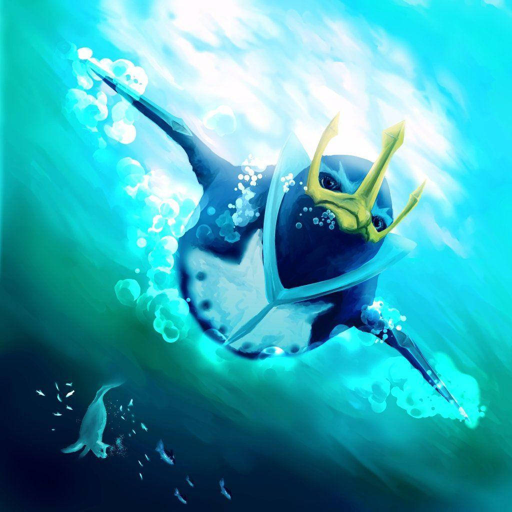 Empoleon, turquoise ocean waters, bubbles, SD Desktop Wallpaper