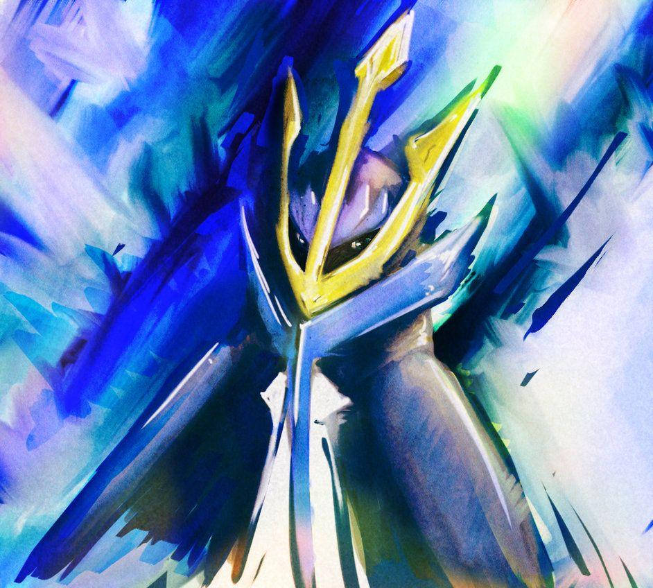Empoleon, golden crown, blue armor, SD Desktop Wallpaper