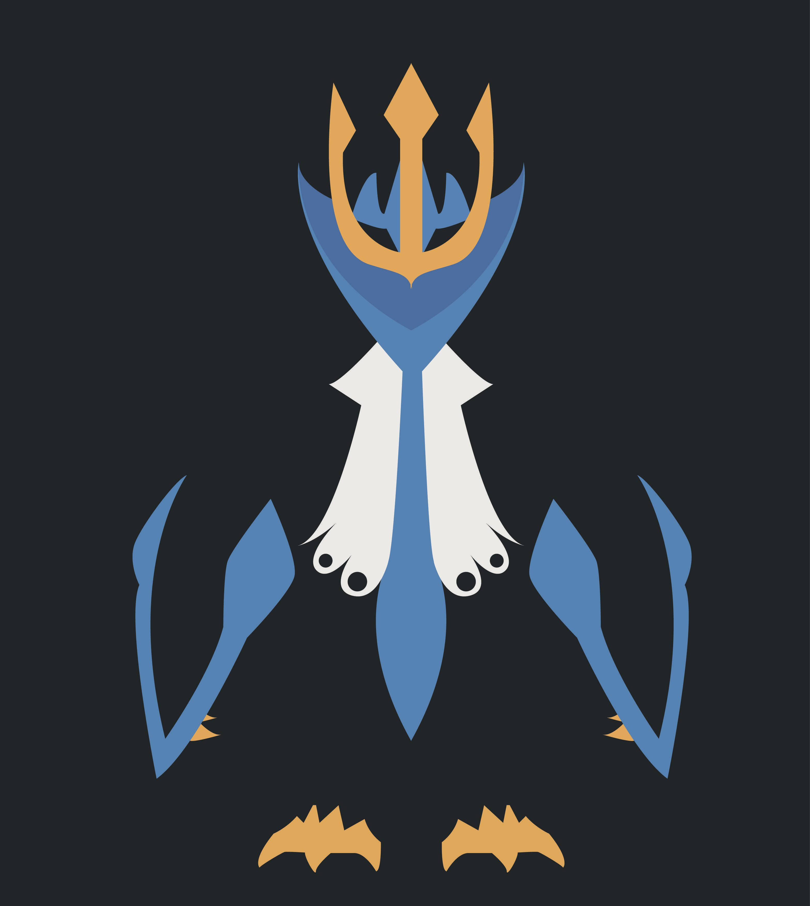 Empoleon, blue, gold, 2K Phone Wallpaper