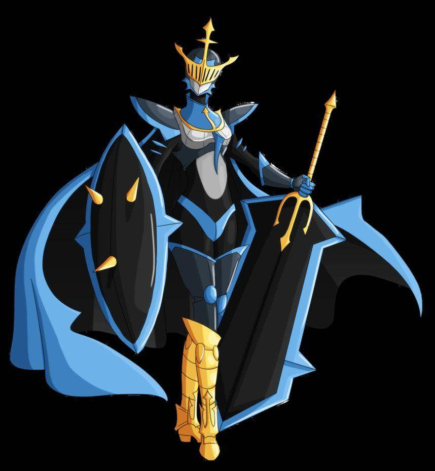 Empoleon, blue and gold armor, spear, SD Phone Wallpaper