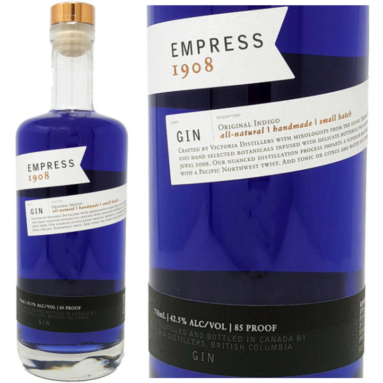 Empress 1908, blue gin bottle, gold cap, HD Desktop Wallpaper