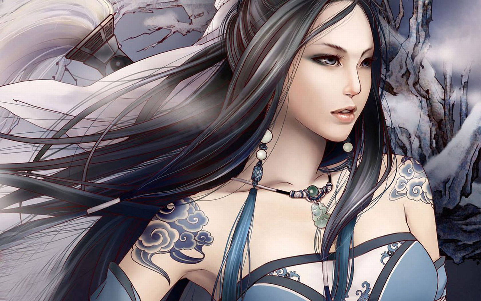 Empress, tattoos, cloud tattoos, HD Desktop Wallpaper
