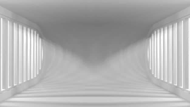 empty room, barred windows, minimalist white corridor, SD Desktop Wallpaper