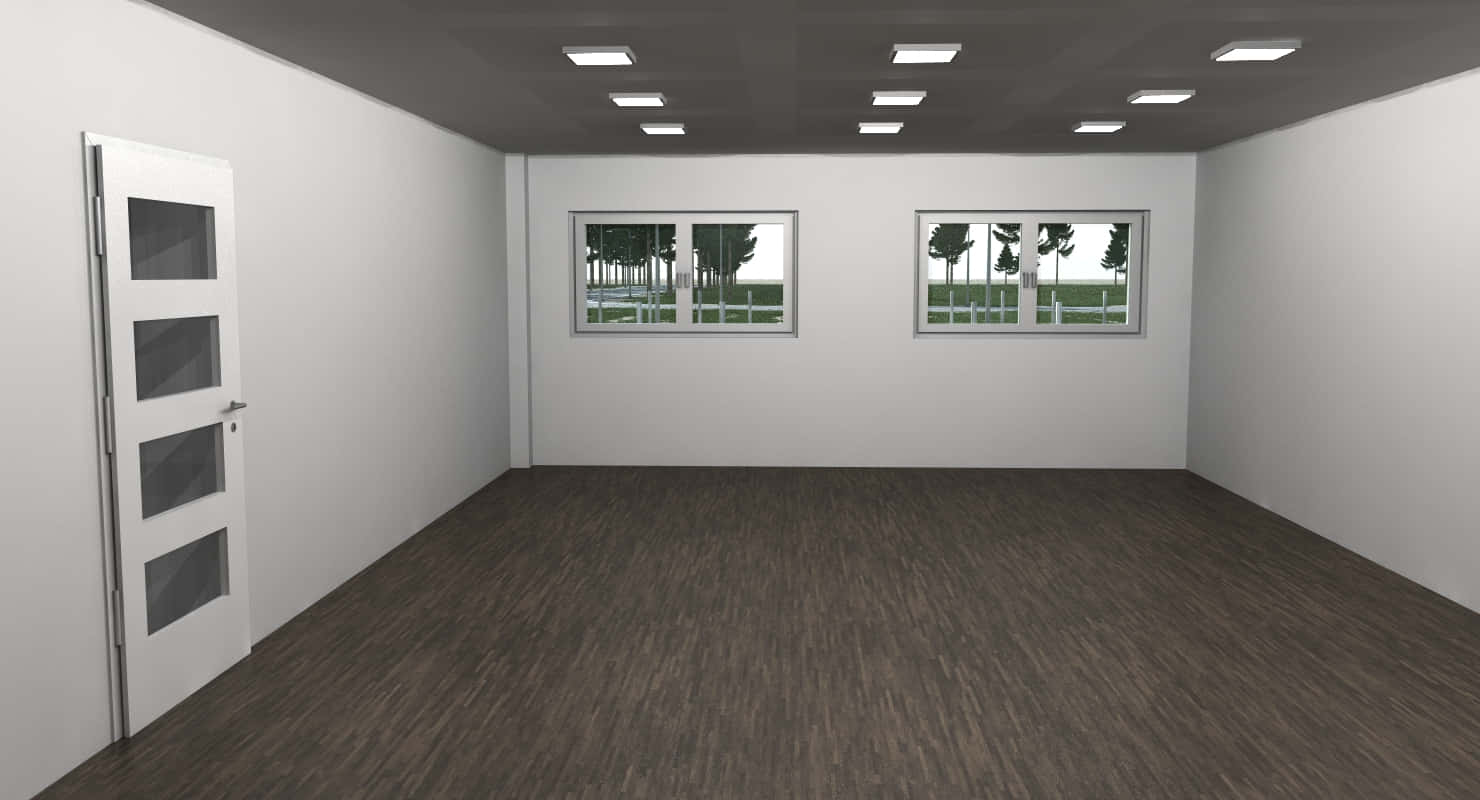 empty room, dark wood flooring, white walls, HD Desktop Wallpaper