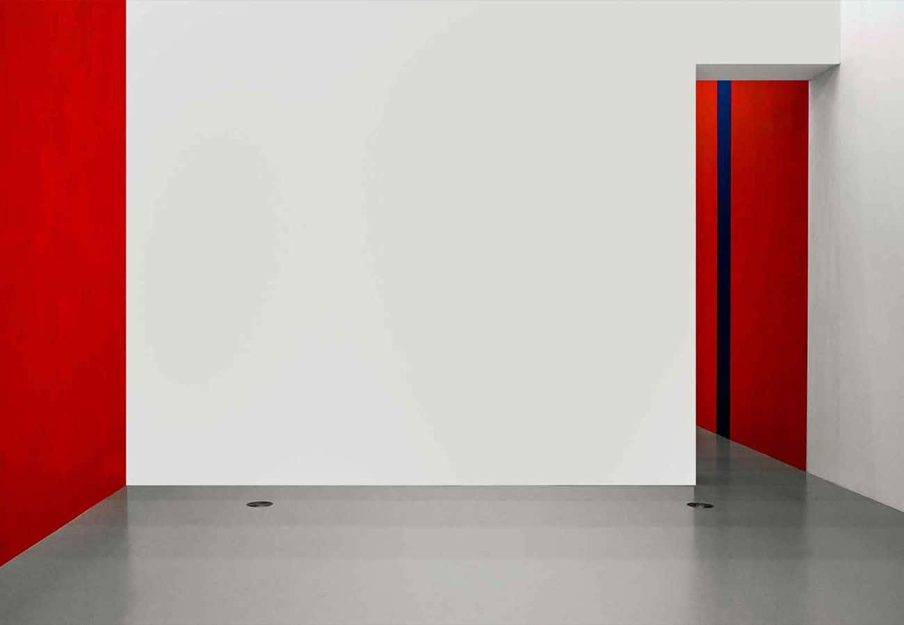 Red And White Empty Room, stark white walls, bold red accents, HD Desktop Wallpaper