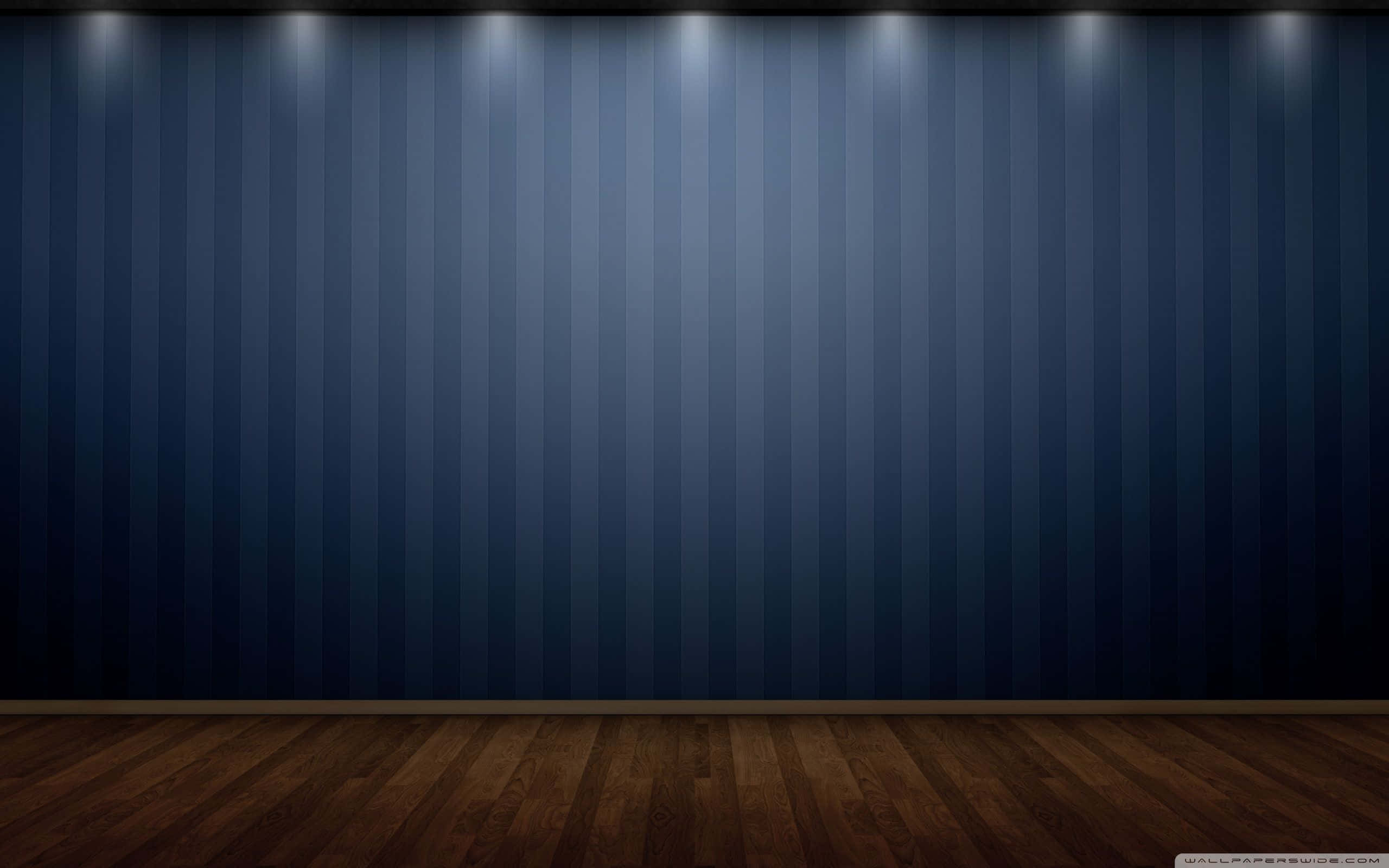 blue wall, vertically striped, spotlights, 2K Desktop Wallpaper