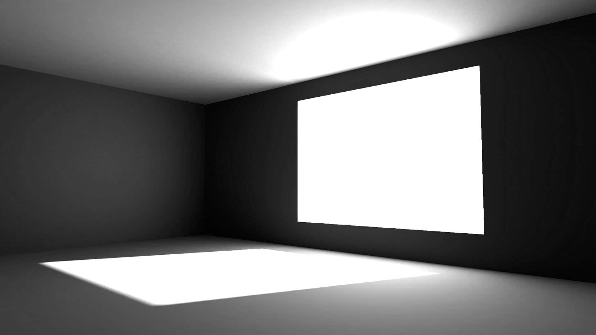 monochrome, empty room, square window, Full HD Desktop Wallpaper