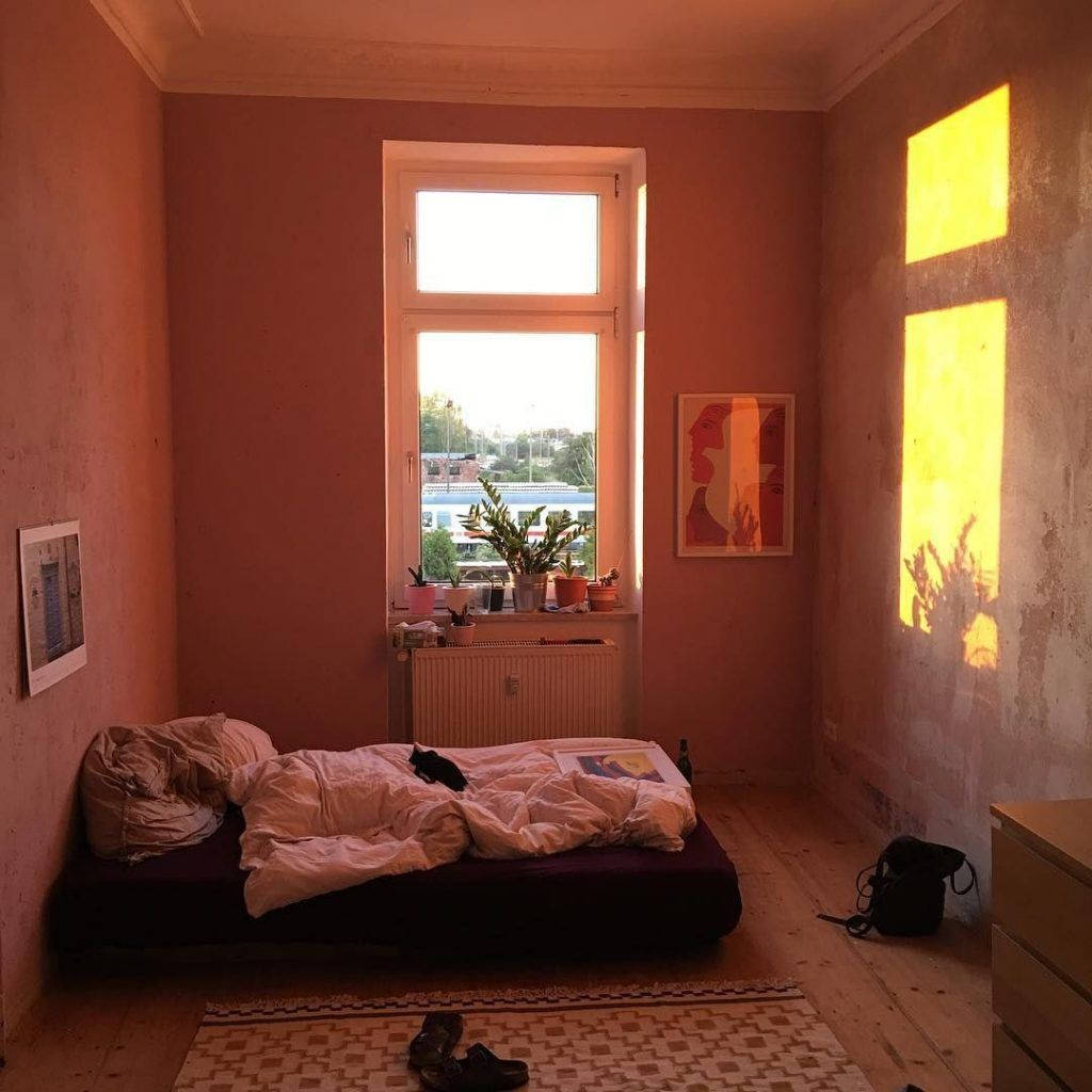 tiny apartment room, warm sunlight, golden rectangles, SD Desktop Wallpaper
