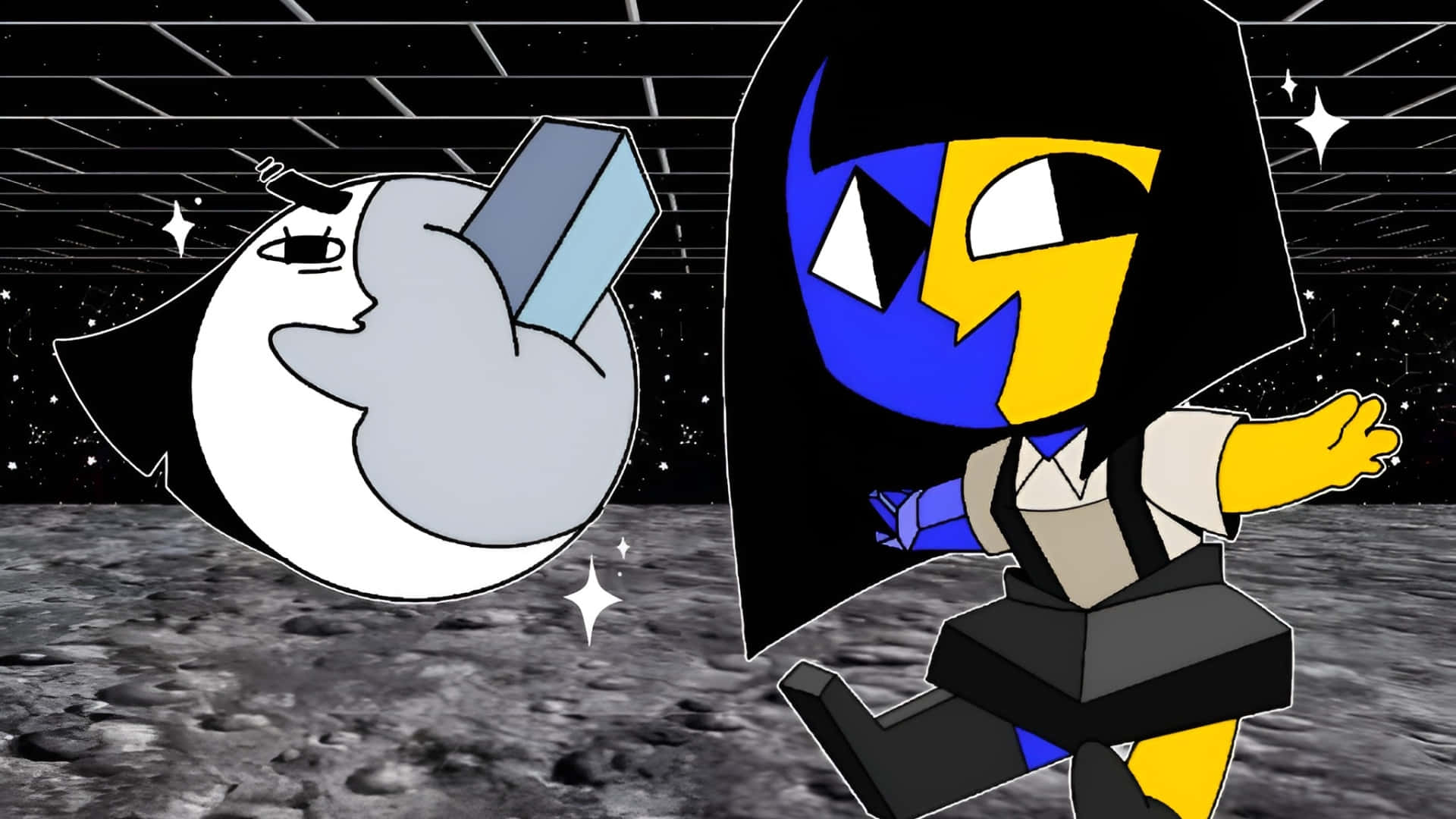 Ena, moon, monocle, Full HD Desktop Wallpaper