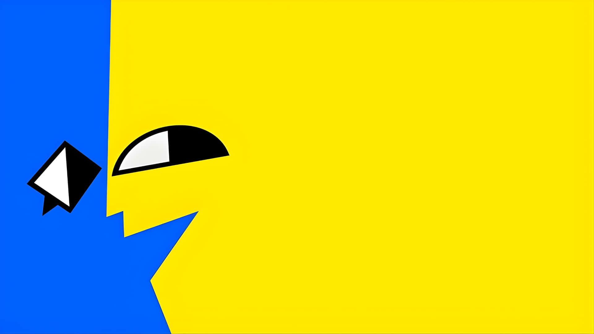 Ena, black and white eye, blue background, Full HD Desktop Wallpaper