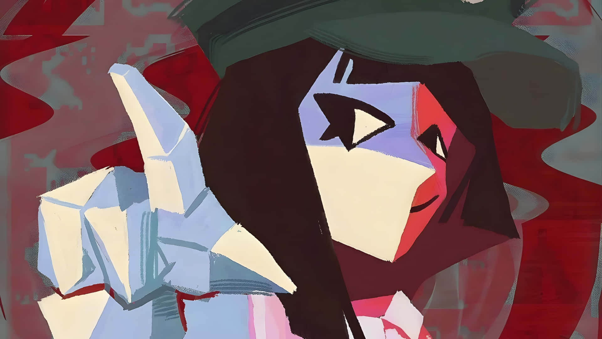 Ena, animated character art, geometric anime girl, Full HD Desktop Wallpaper