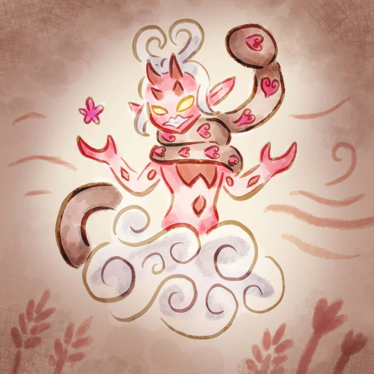 Enamorus, pink, cartoon creature, HD Desktop Wallpaper