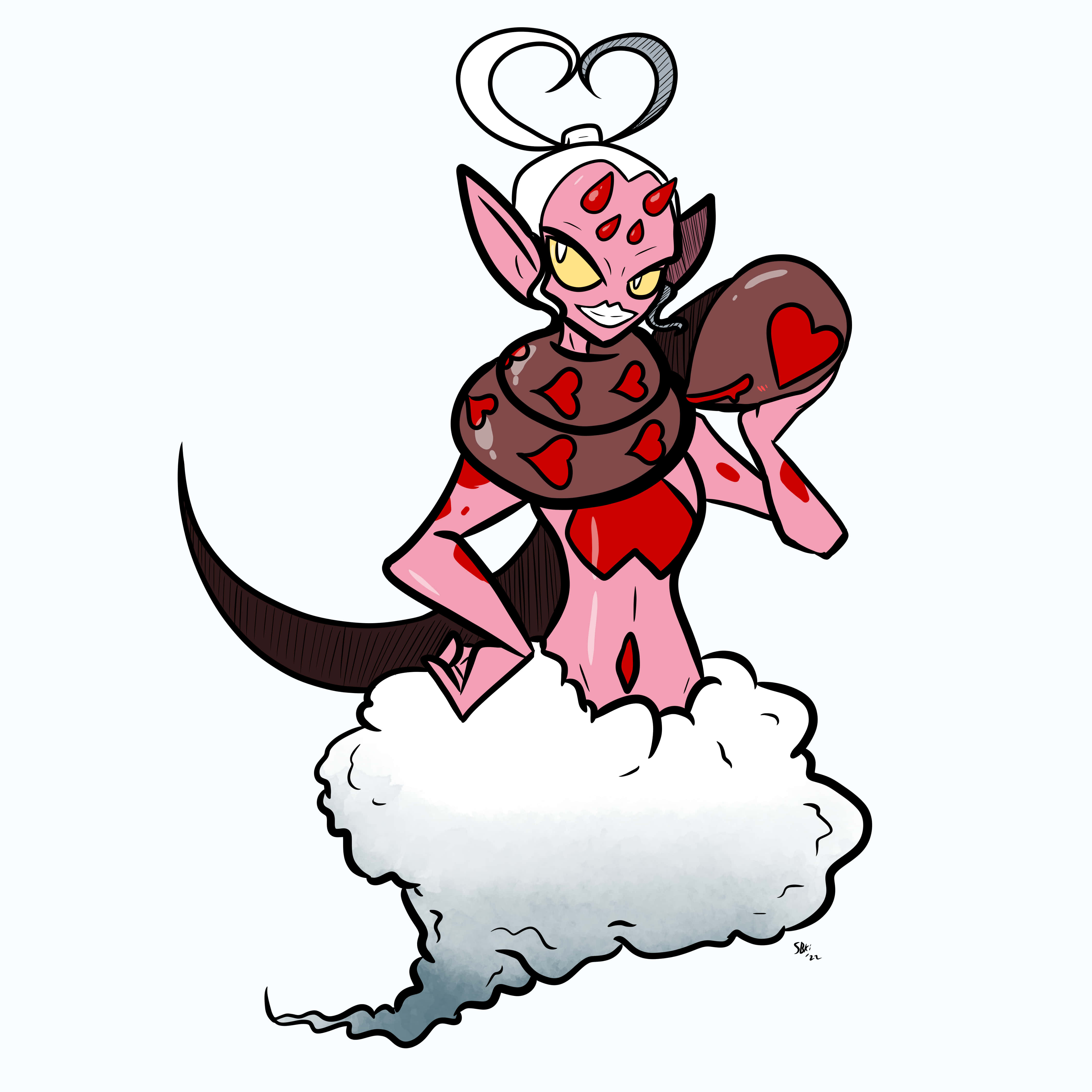 Enamorus, pink, heart motifs, 4K Desktop Wallpaper