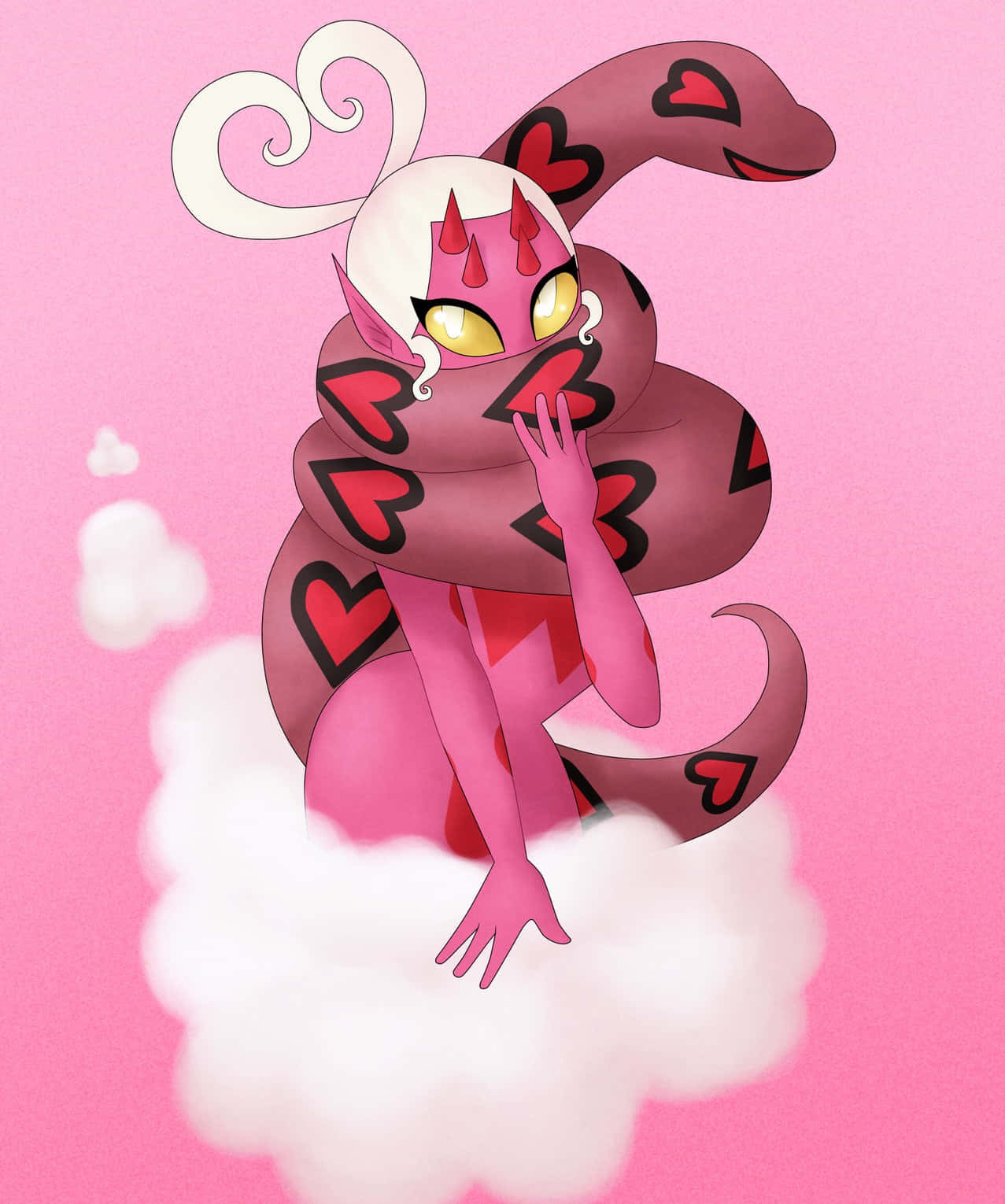 Enamorus, therian form, pink devilish snake, HD Phone Wallpaper