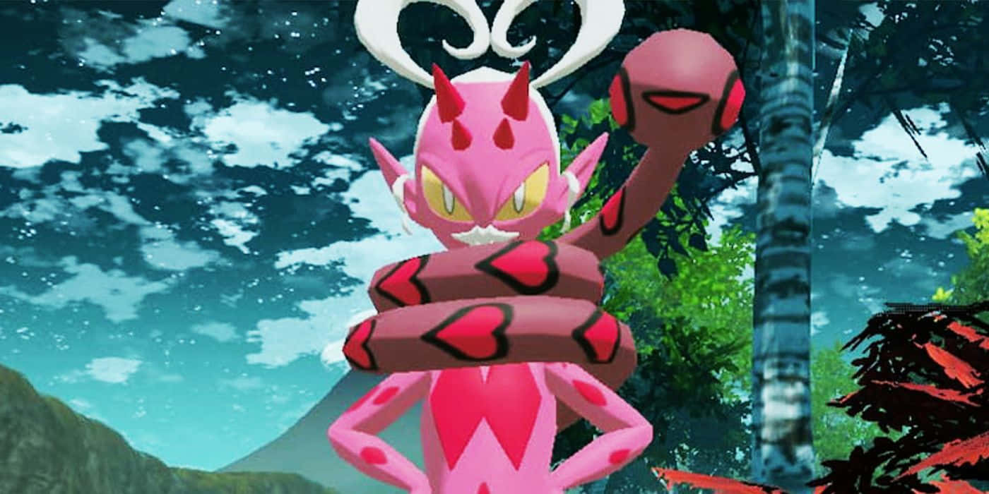 Enamorus, pink and red, devil-themed, HD Desktop Wallpaper