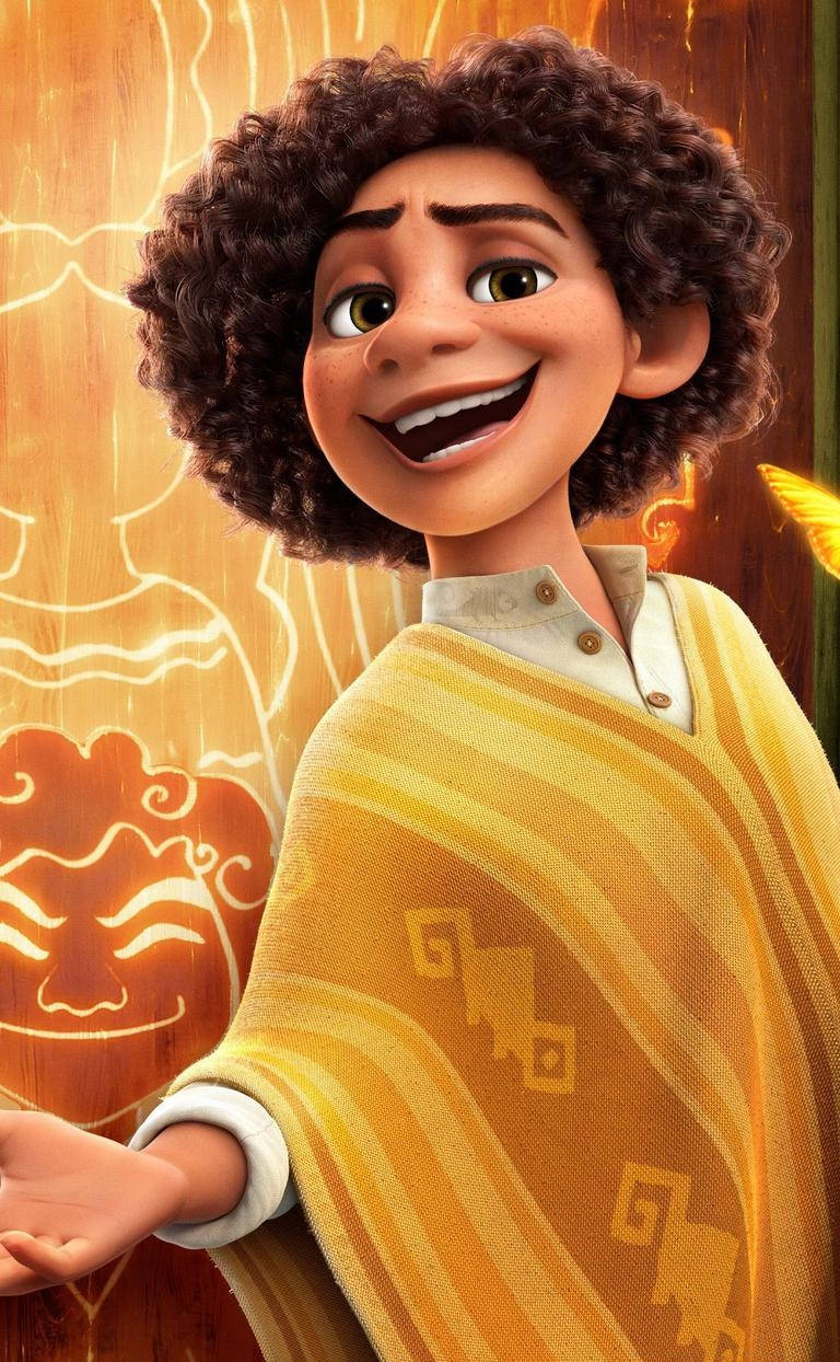 Encanto Aesthetic, cartoon character, yellow poncho, SD Phone Wallpaper