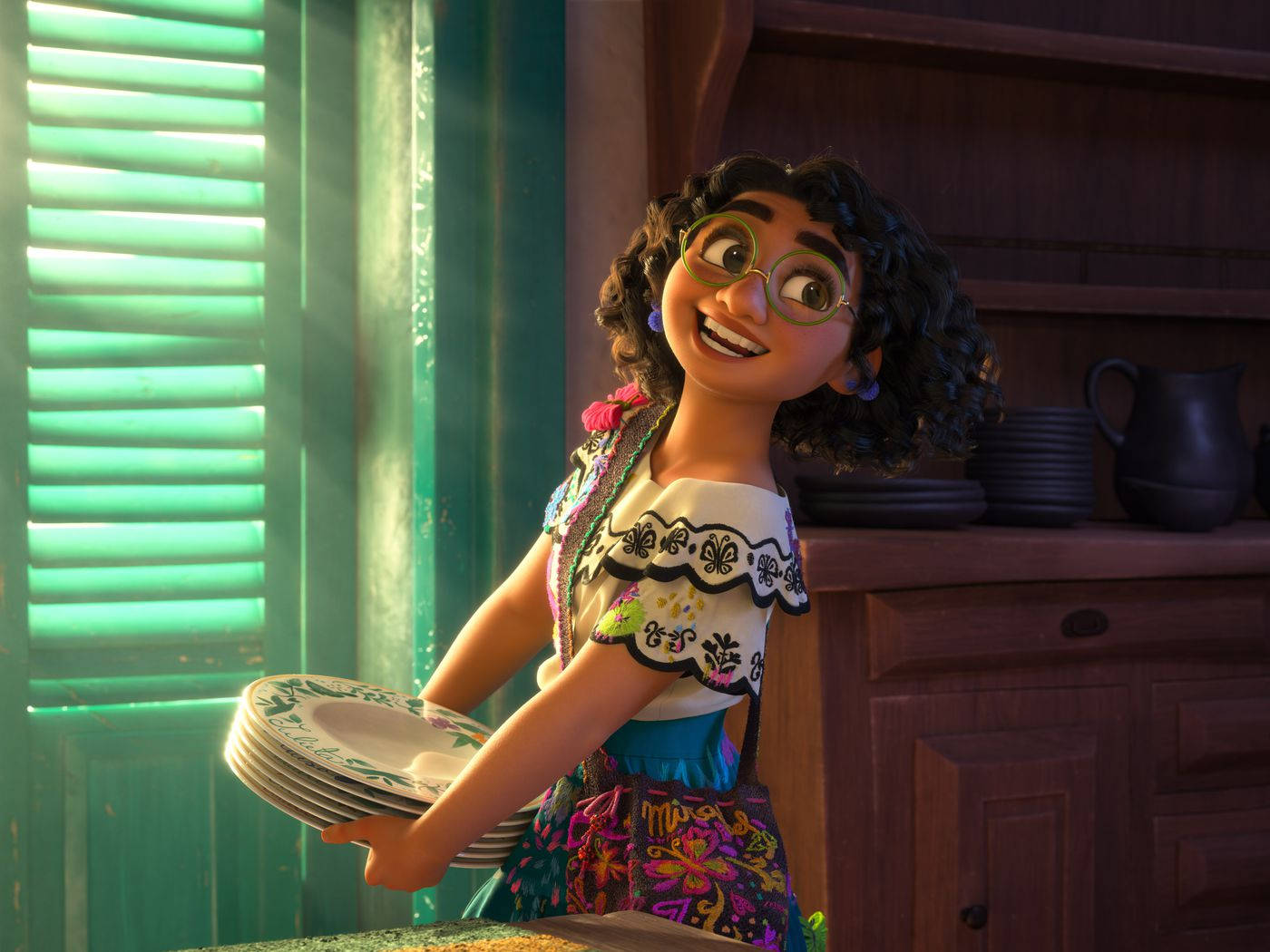 Encanto Aesthetic, curly hair, glasses, HD Desktop Wallpaper
