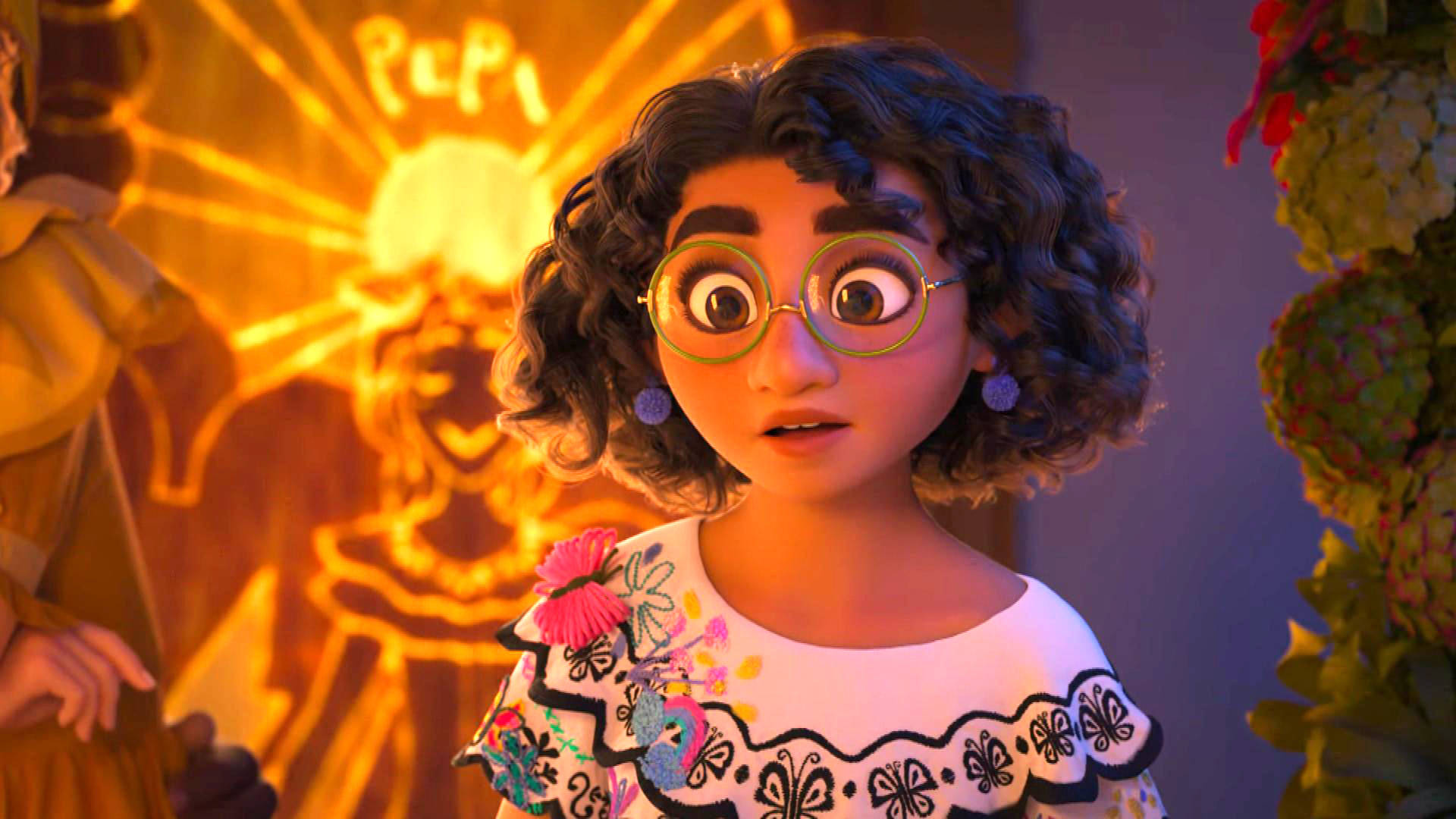 Encanto Dolores, curly hair, glasses, Full HD Desktop Wallpaper