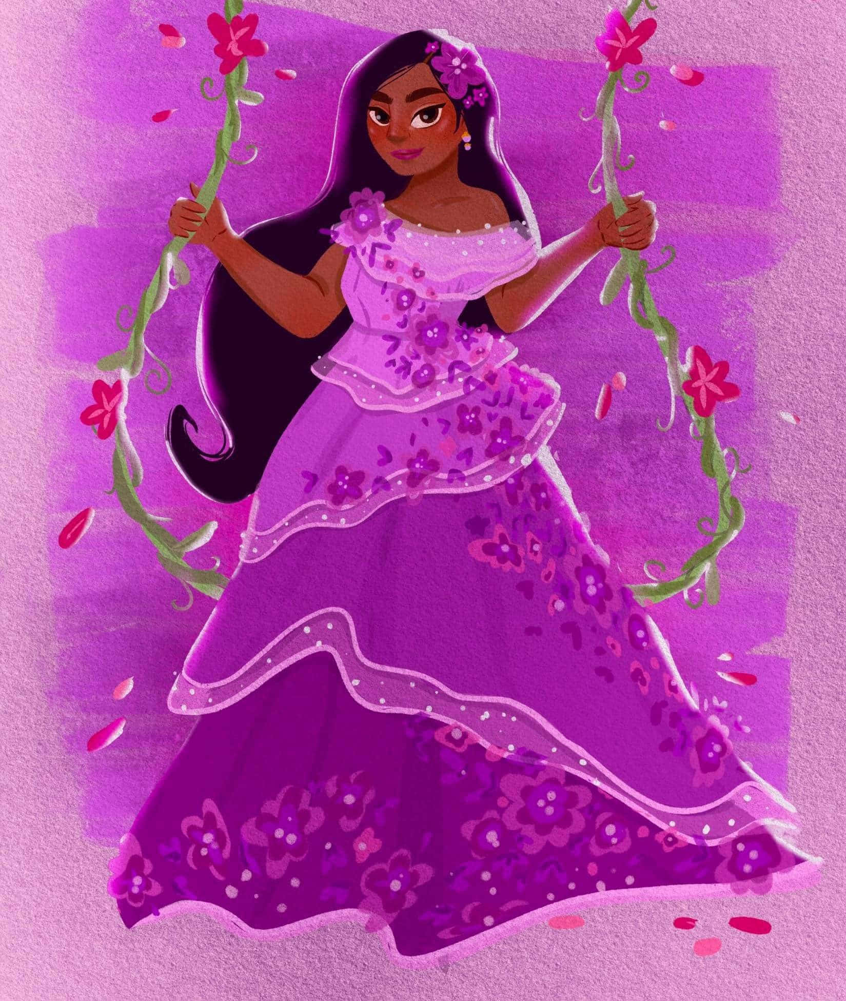 Encanto Isabela, princess, purple floral gown, Full HD Phone Wallpaper
