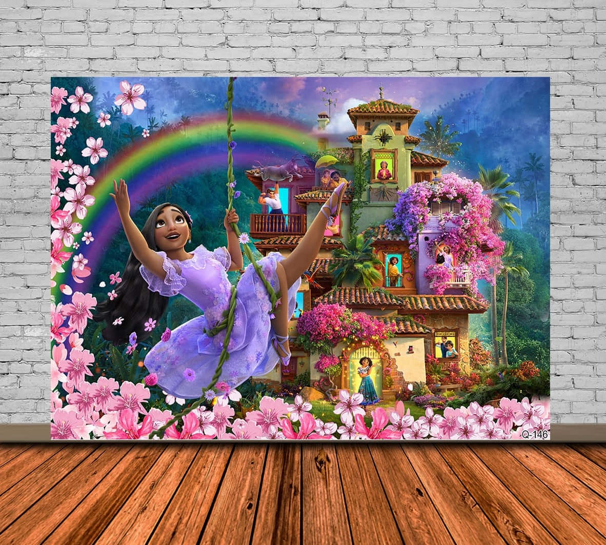 Encanto Isabela, purple dress, vibrant rainbow, SD Desktop Wallpaper