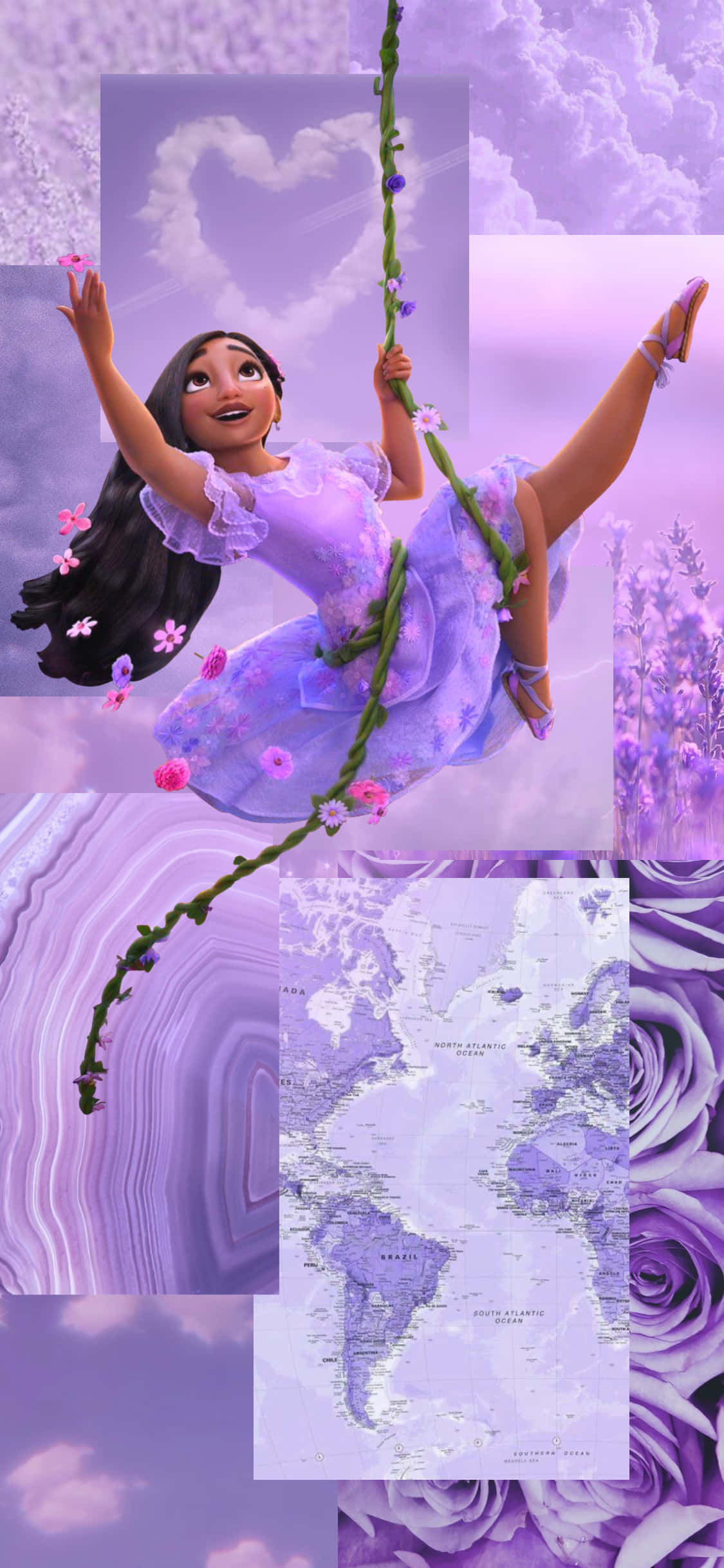 Encanto Isabela, purple dress, floral vine, Full HD Phone Wallpaper