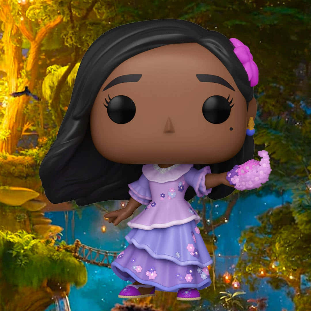 Encanto Isabela, Funko Pop figure, girl in purple floral dress, SD Desktop Wallpaper