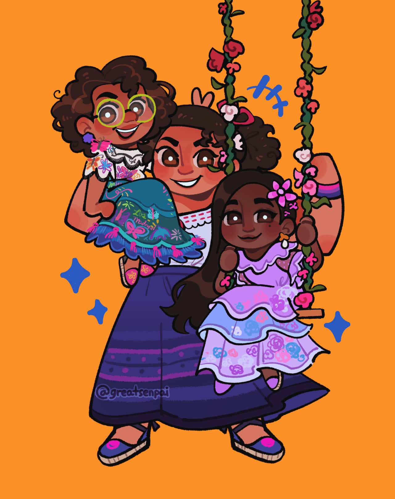 Encanto Isabela, curly hair, floral dresses, HD Phone Wallpaper