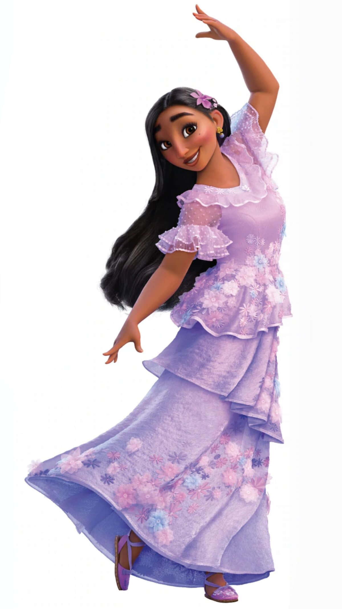 Encanto Isabela, purple floral dress, animated girl, Full HD Phone Wallpaper