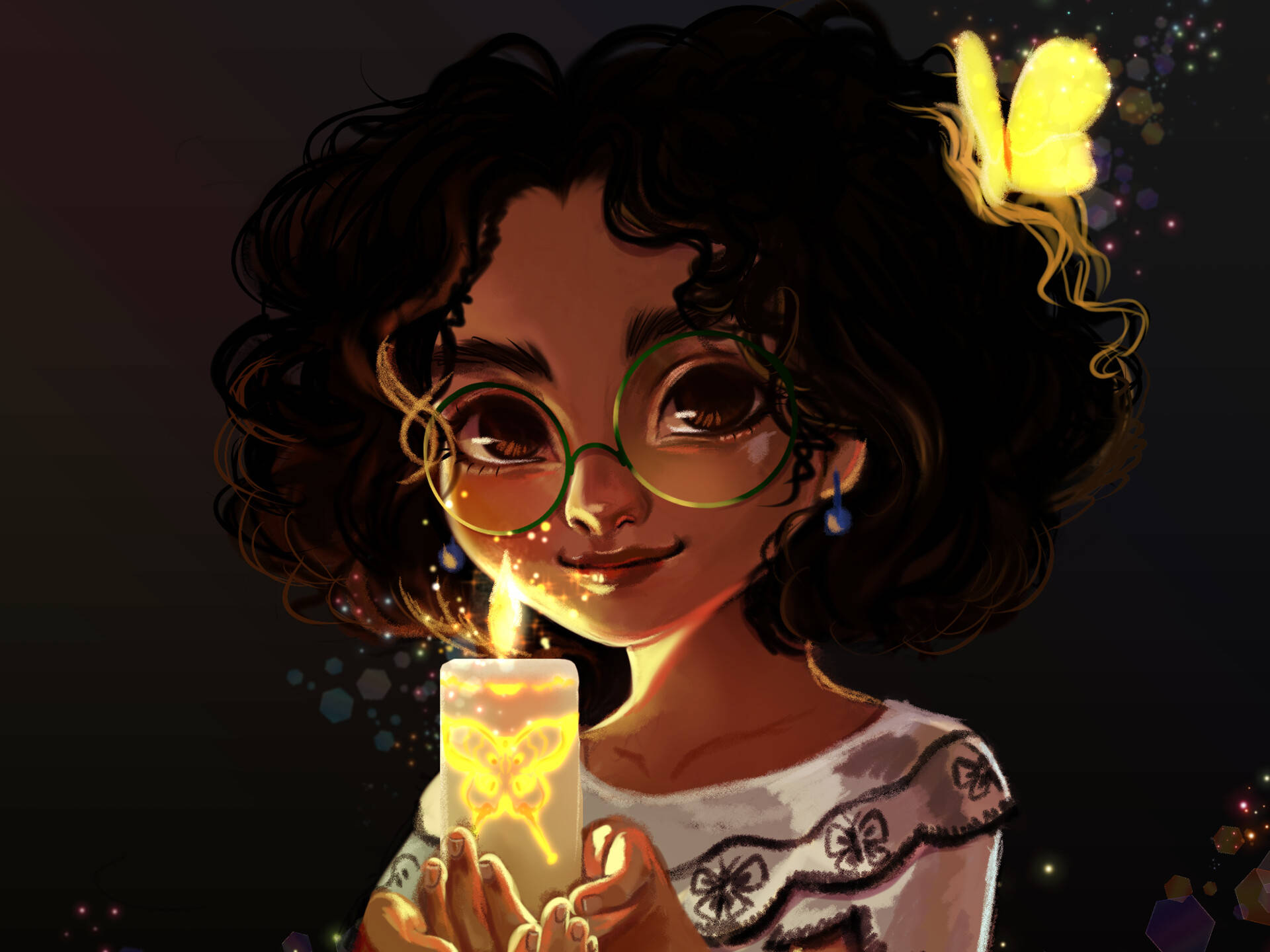 Encanto, Mirabel, glowing candle, Full HD Desktop Wallpaper