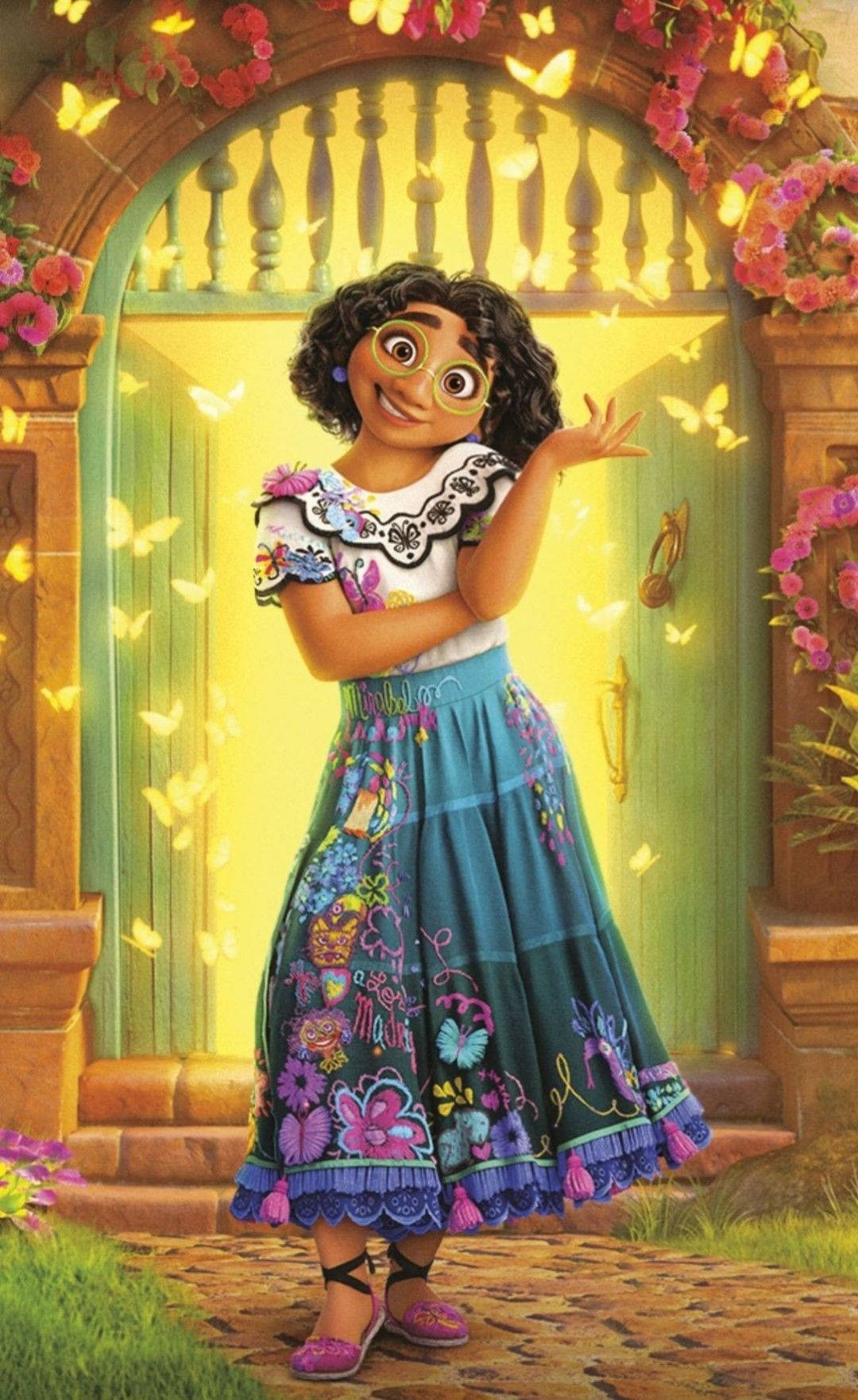 Mirabel, Encanto, floral dress, HD Phone Wallpaper