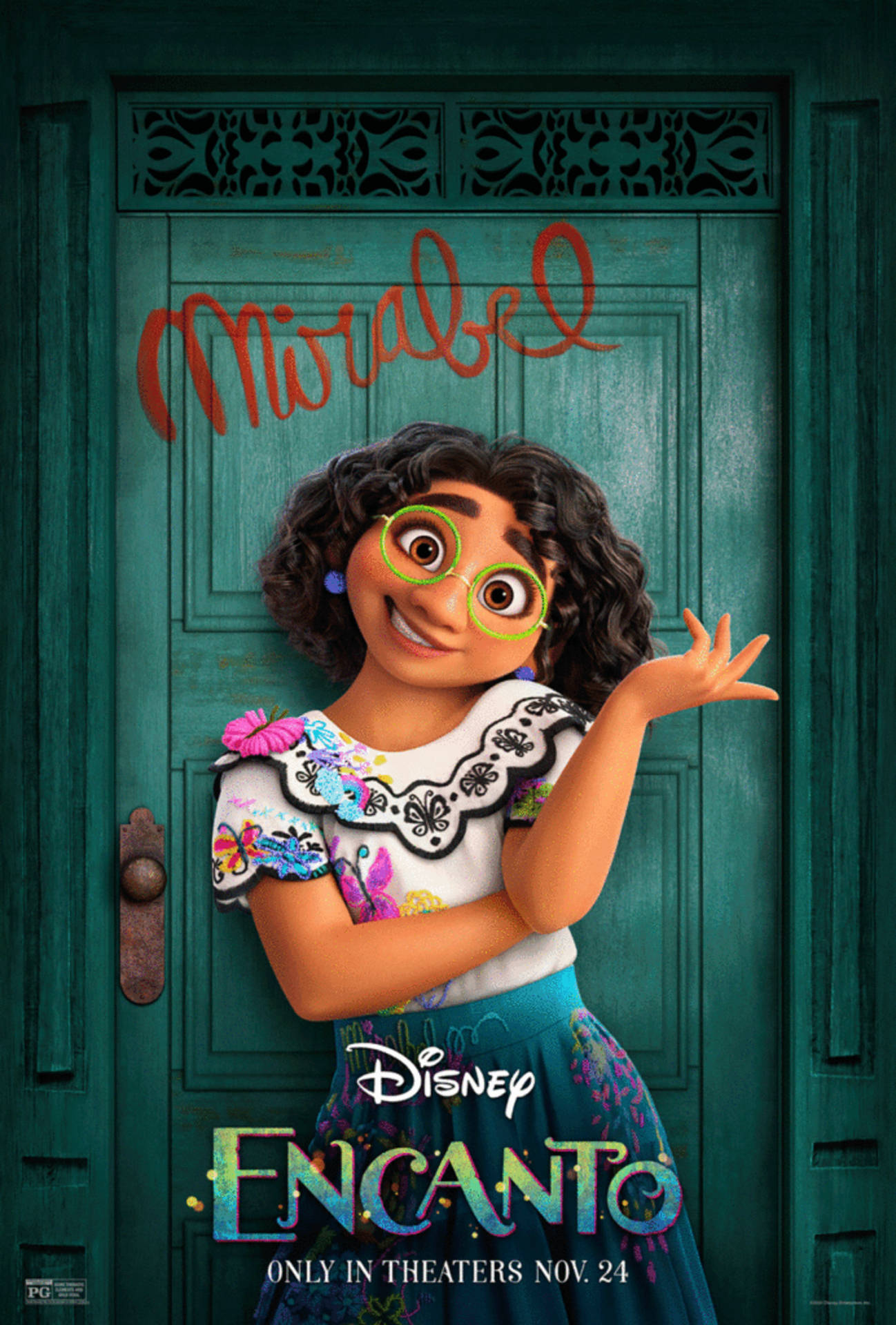 Encanto, Mirabel, teal door, Full HD Phone Wallpaper