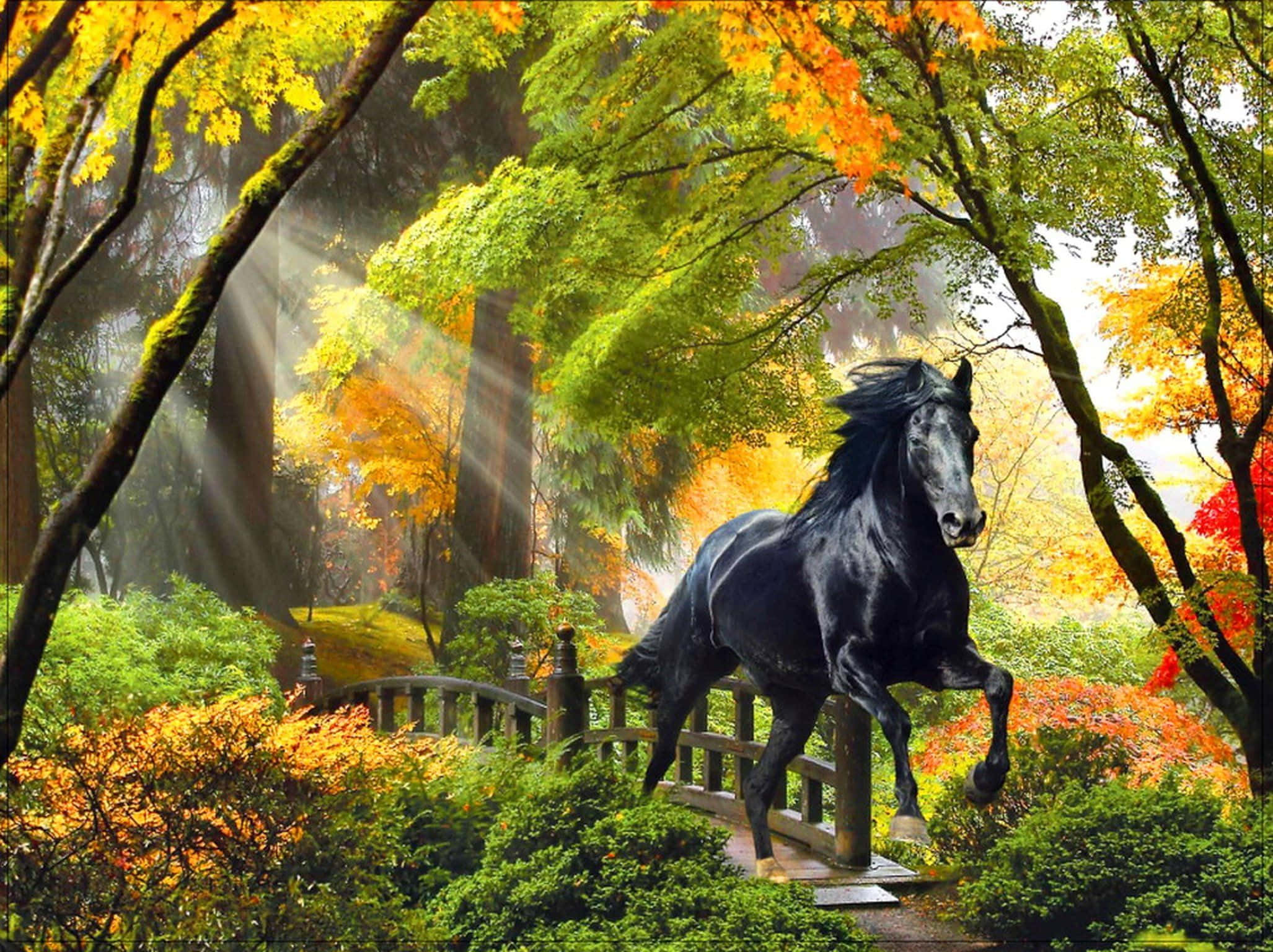Enchantment, 2054 x 1536, black horse, Full HD Desktop Wallpaper