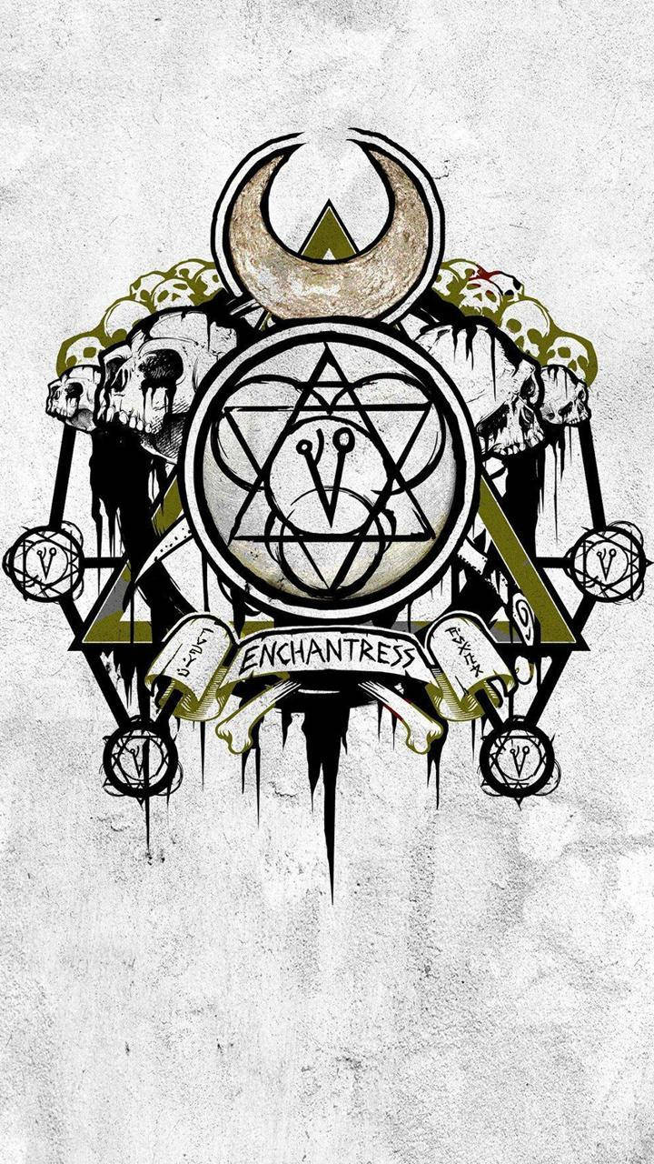 Enchantress, skulls, crescent moon, HD Phone Wallpaper