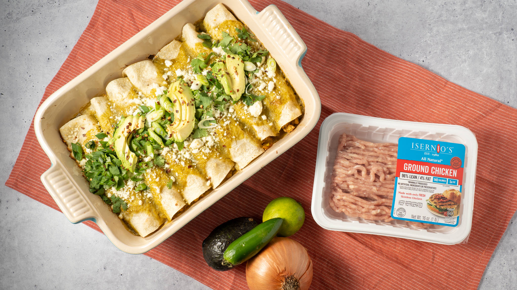 enchiladas, ceramic dish, avocado cilantro, Full HD Desktop Wallpaper
