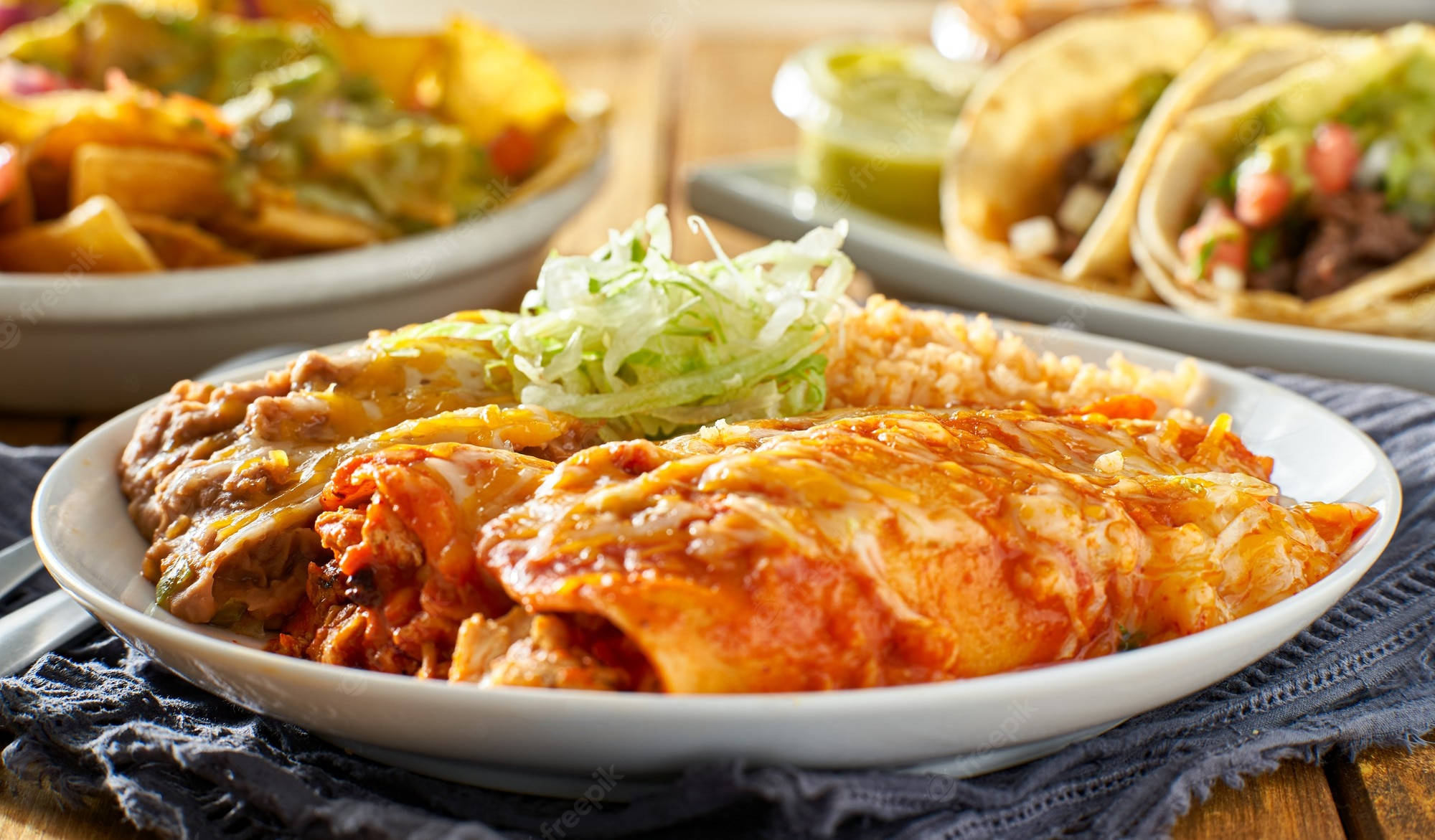 enchiladas, red sauce, melted cheese, Full HD Desktop Wallpaper