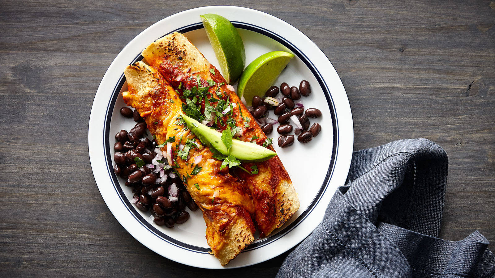 enchiladas, limes, black beans, HD Desktop Wallpaper
