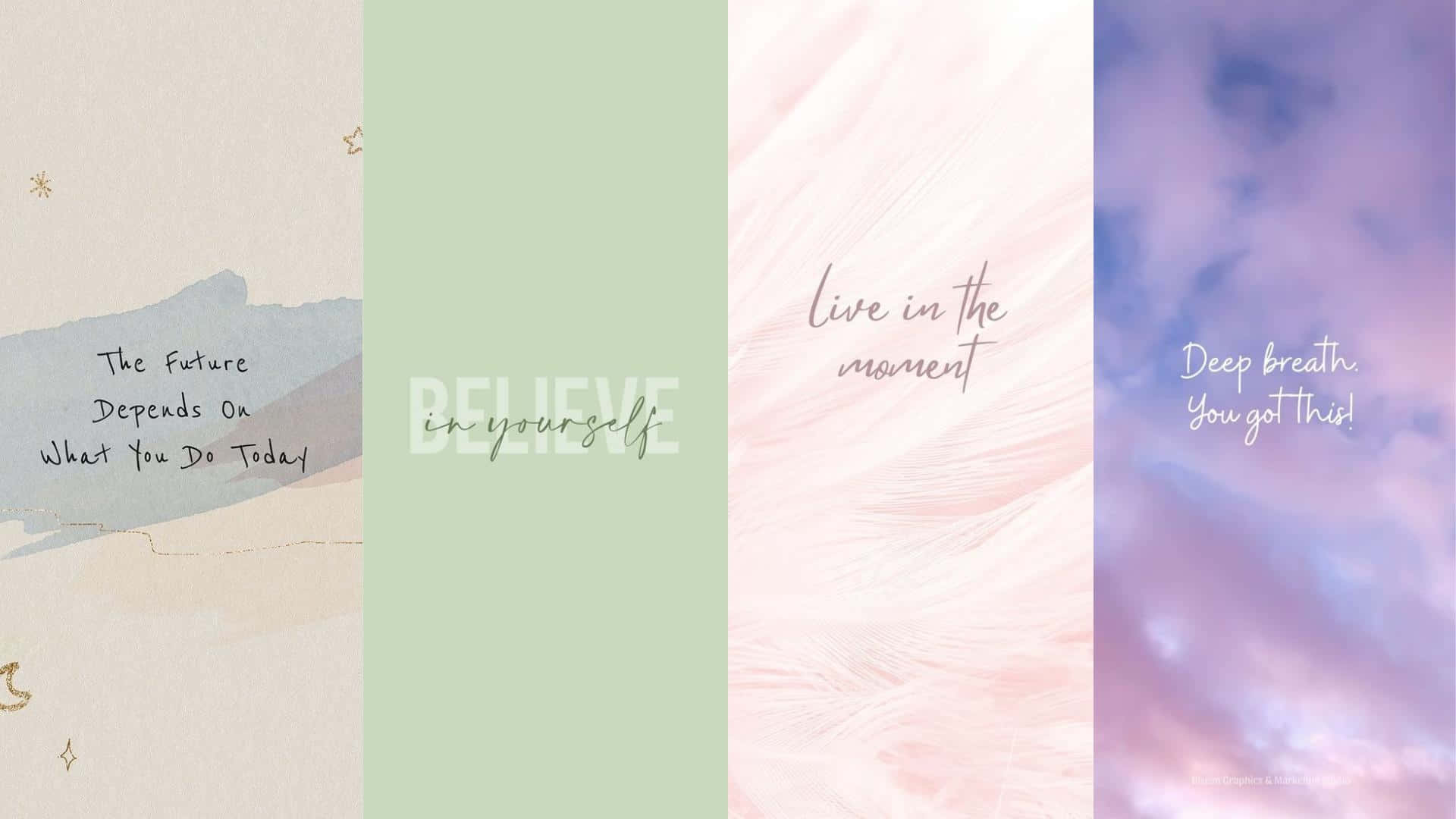 pastel-toned, motivational panels, inspirational text, Full HD Desktop Wallpaper