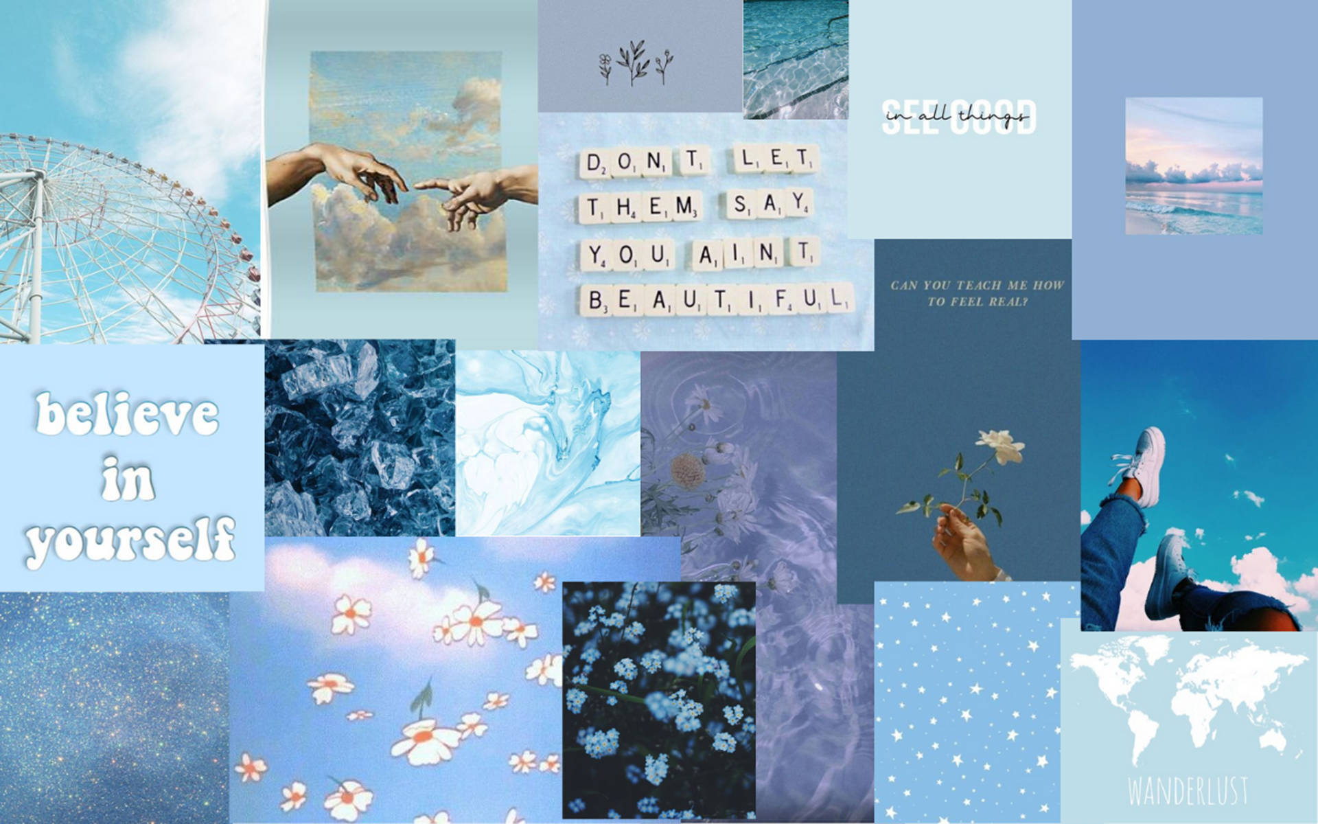pastel blue, motivational quotes, nature scenes, Full HD Desktop Wallpaper