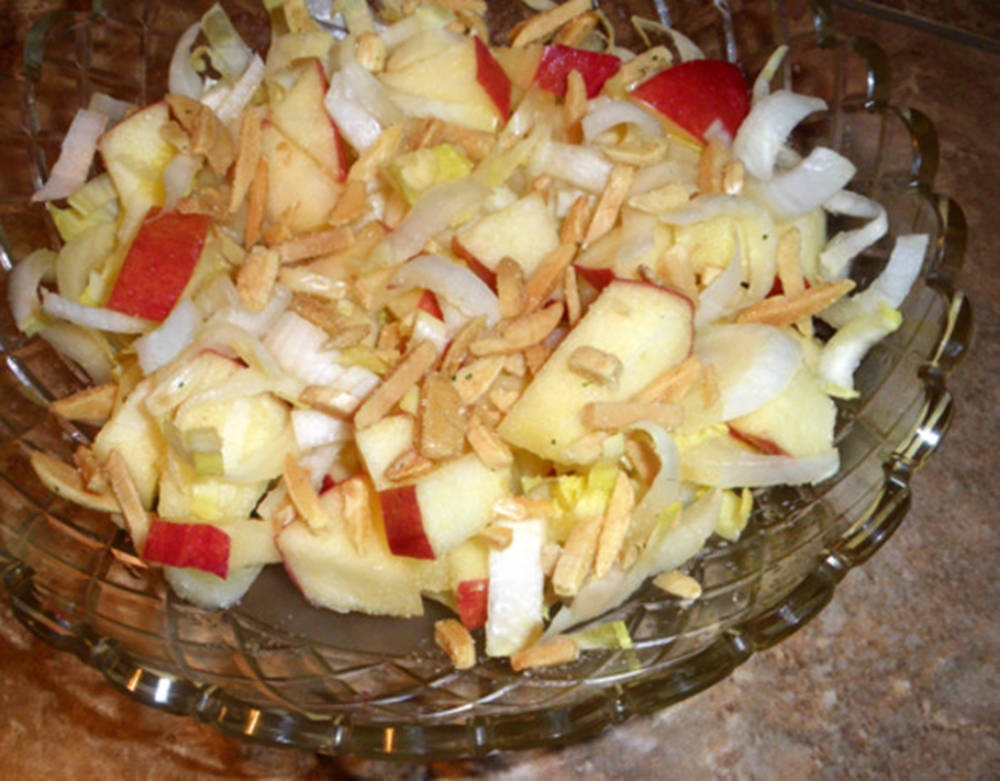 apple, endive, onion, SD Desktop Wallpaper