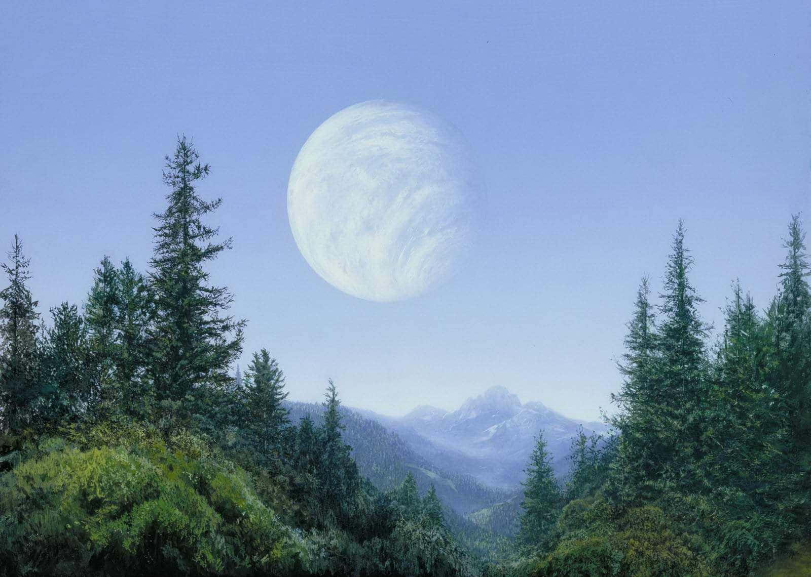 Endor, Endor Forest, snow-capped mountains, HD Desktop Wallpaper
