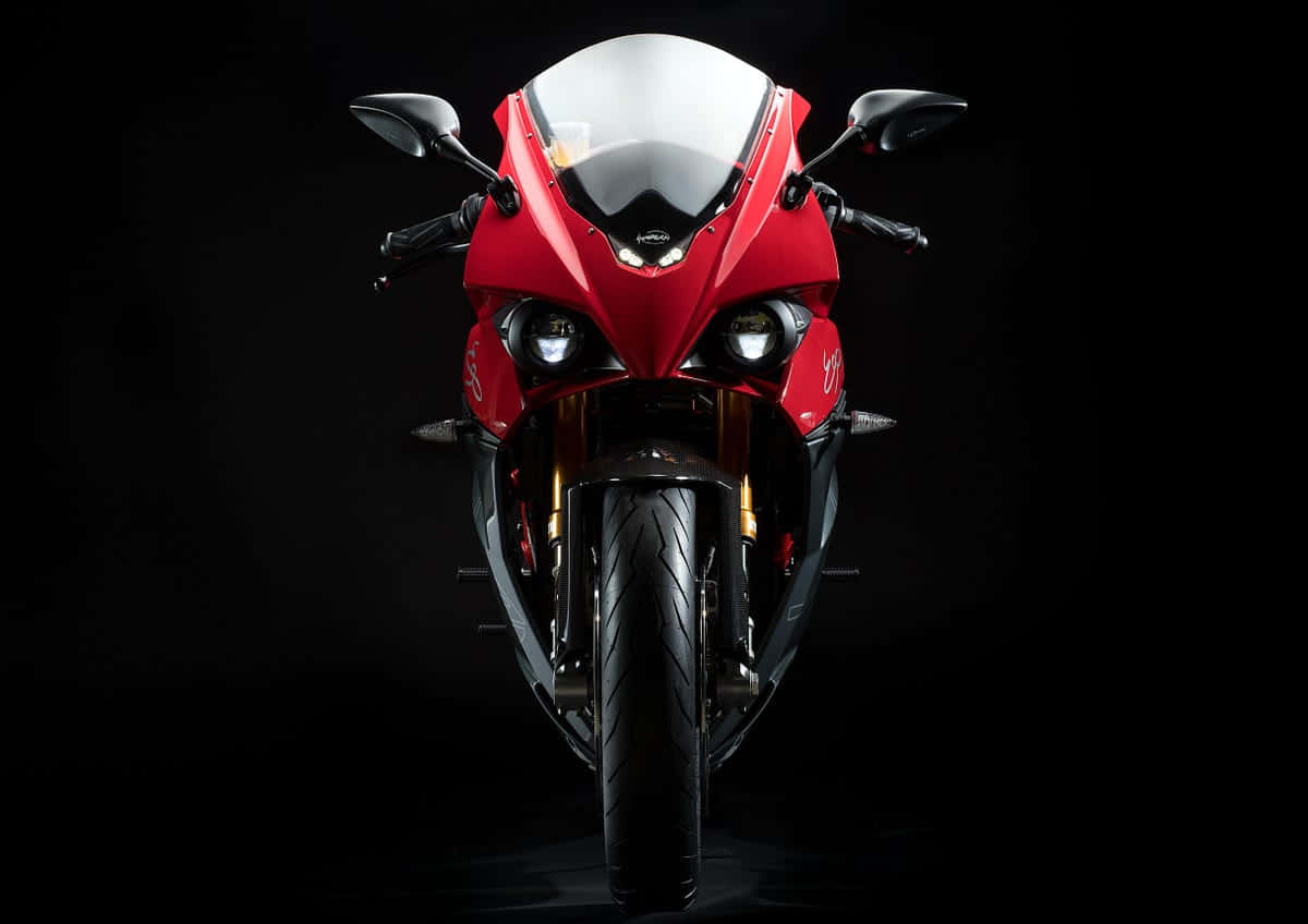 Energica Red, electric motorcycle, front view, SD Desktop Wallpaper