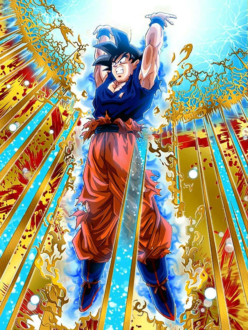 Energy Blast, blue and orange, golden energy beams, SD Phone Wallpaper