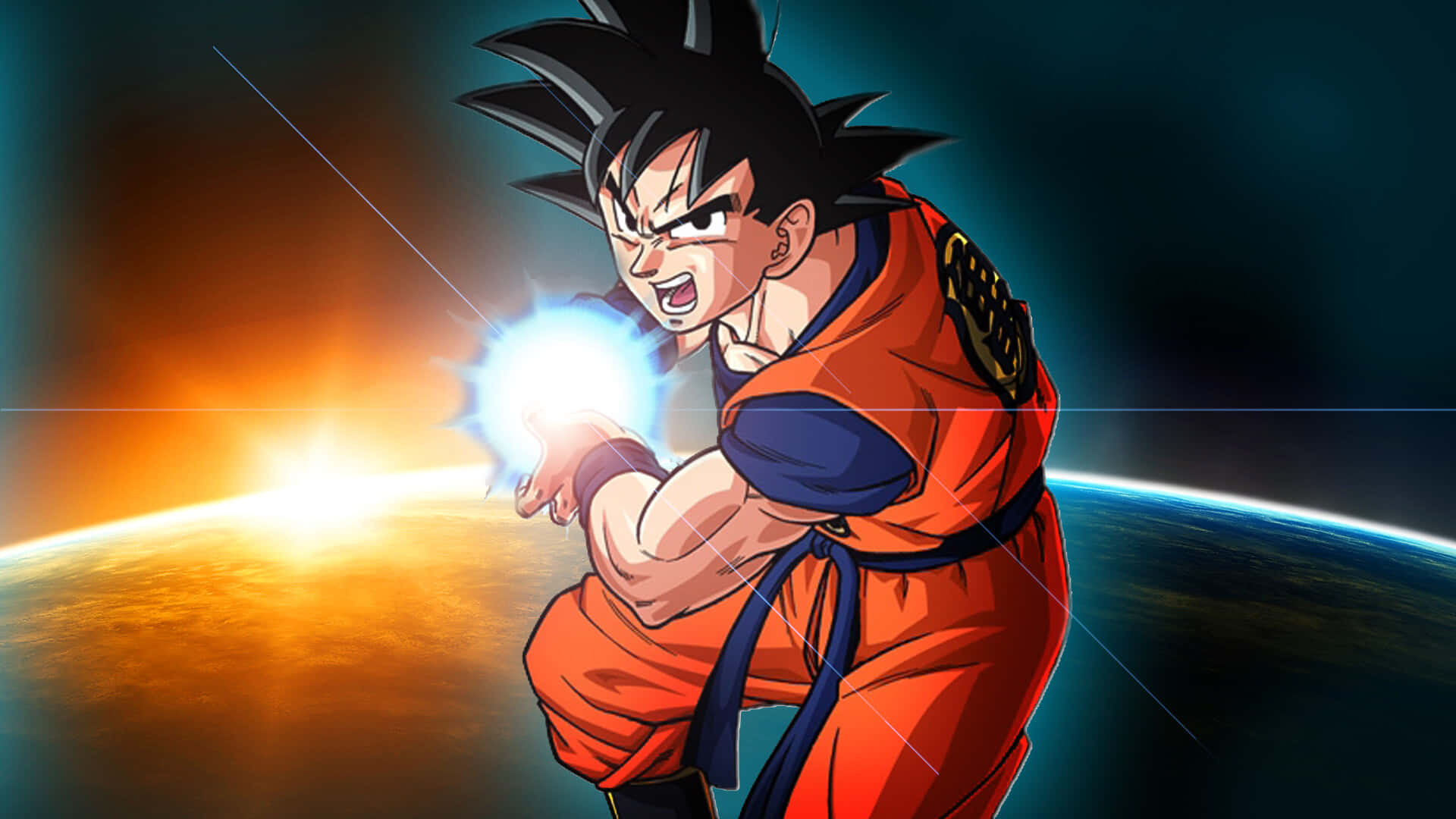 Energy Blast, orange gi, glowing energy ball, Full HD Desktop Wallpaper