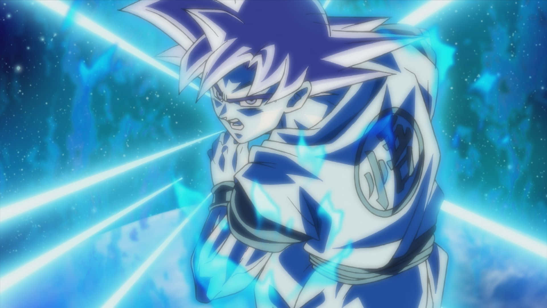 Energy Blast, anime character, spiky blue hair, Full HD Desktop Wallpaper