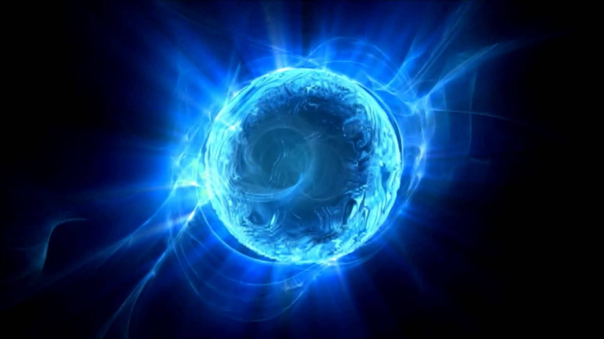 Chakra, Glowing Blue Orb, Cosmic Backdrop, Full HD Desktop Wallpaper