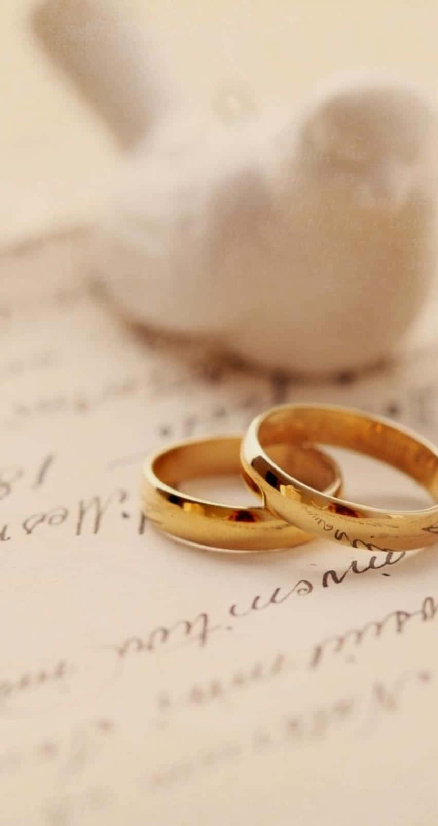 shiny gold band, golden wedding bands, handwritten letters, HD Phone Wallpaper