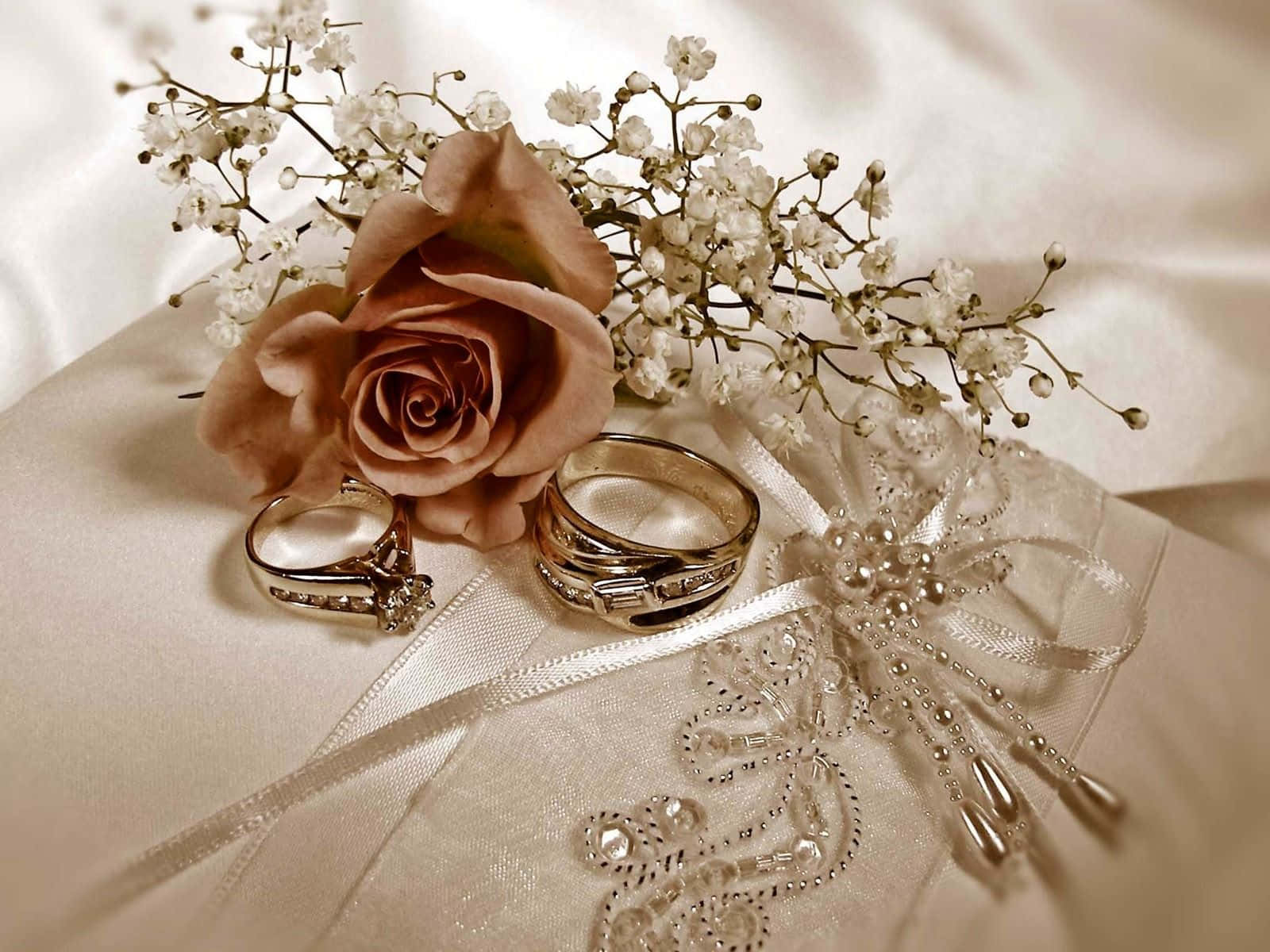 rose gold, unique engagement rings, satin pillow, HD Desktop Wallpaper