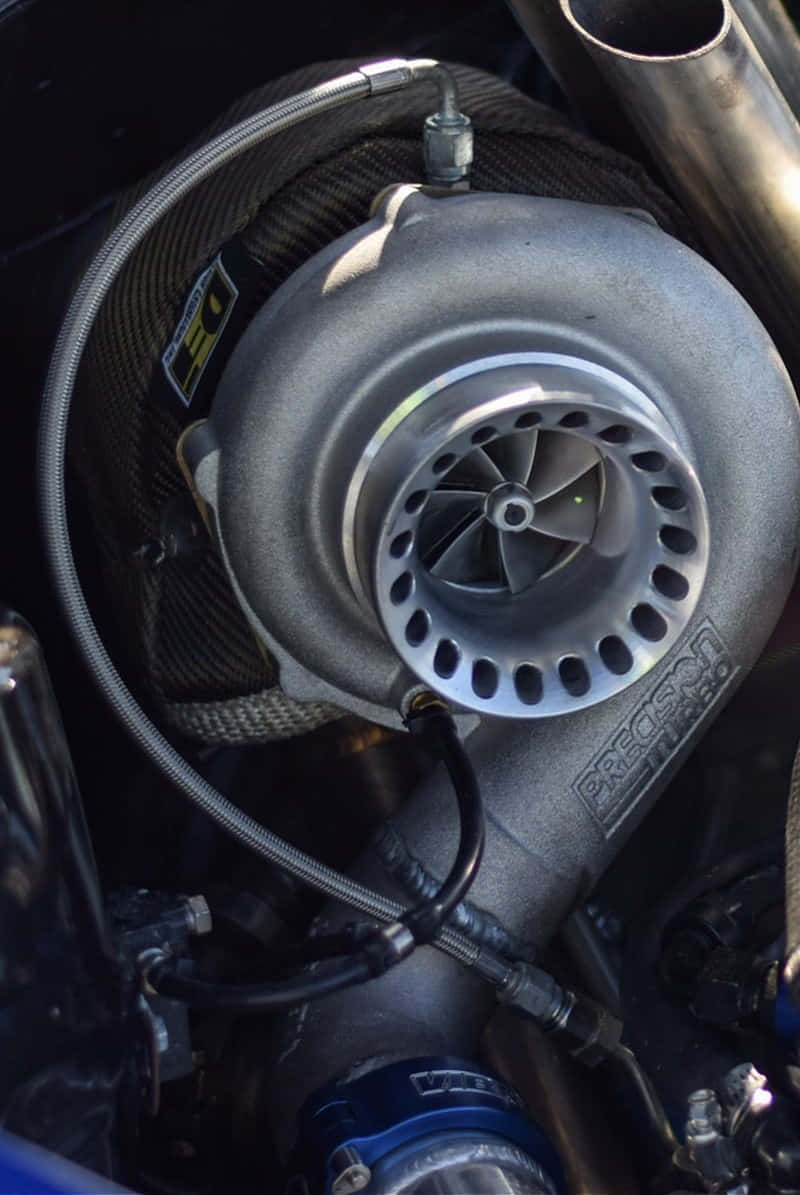 precise turbo engine, silver turbocharger, turbine blades, SD Phone Wallpaper