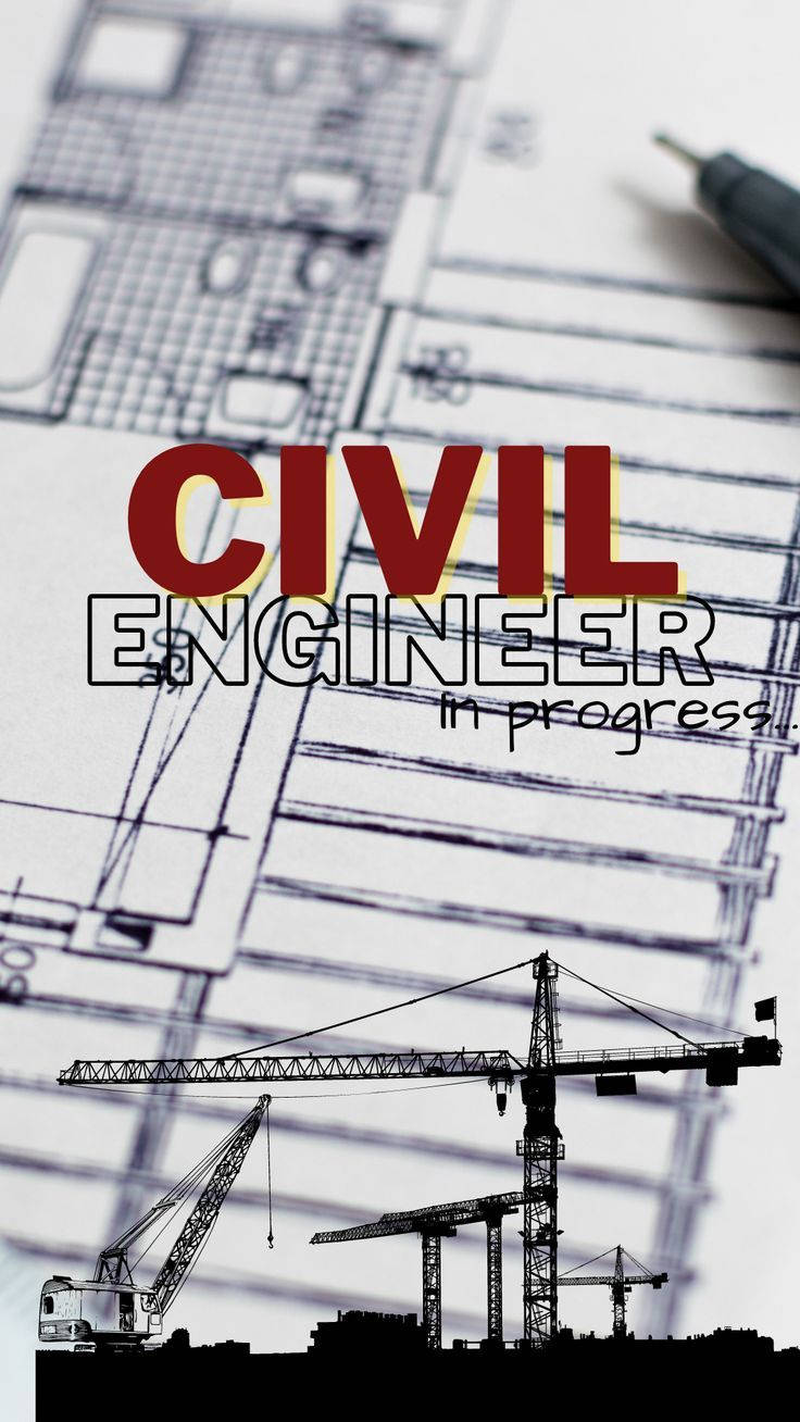 Civil Engineer In Progress, red text, blueprints, HD Phone Wallpaper